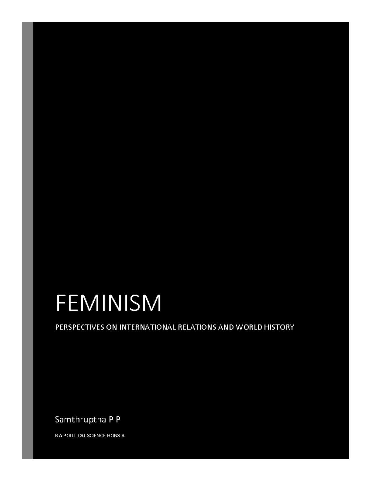 PIRWH Assignment Feminism Perspective - FEMINISM PERSPECTIVES ON ...