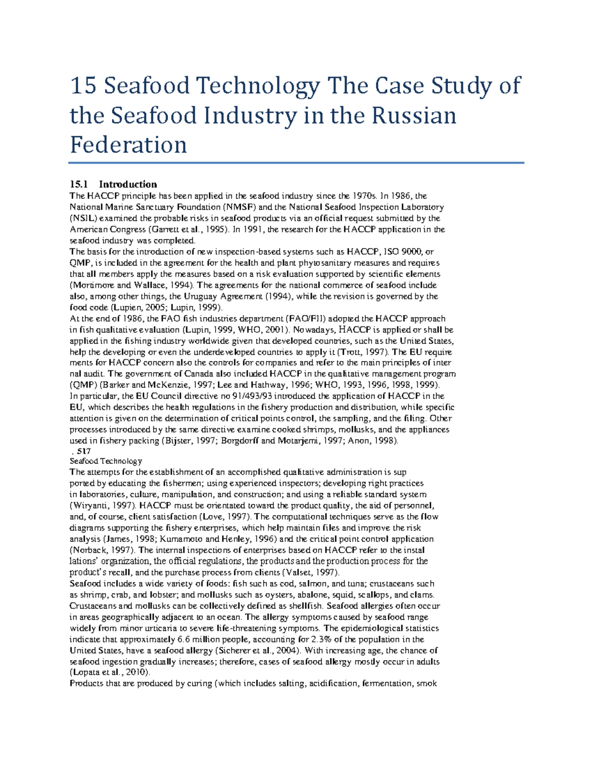 15 Seafood Technology The Case Study of the Seafood Industry in the ...