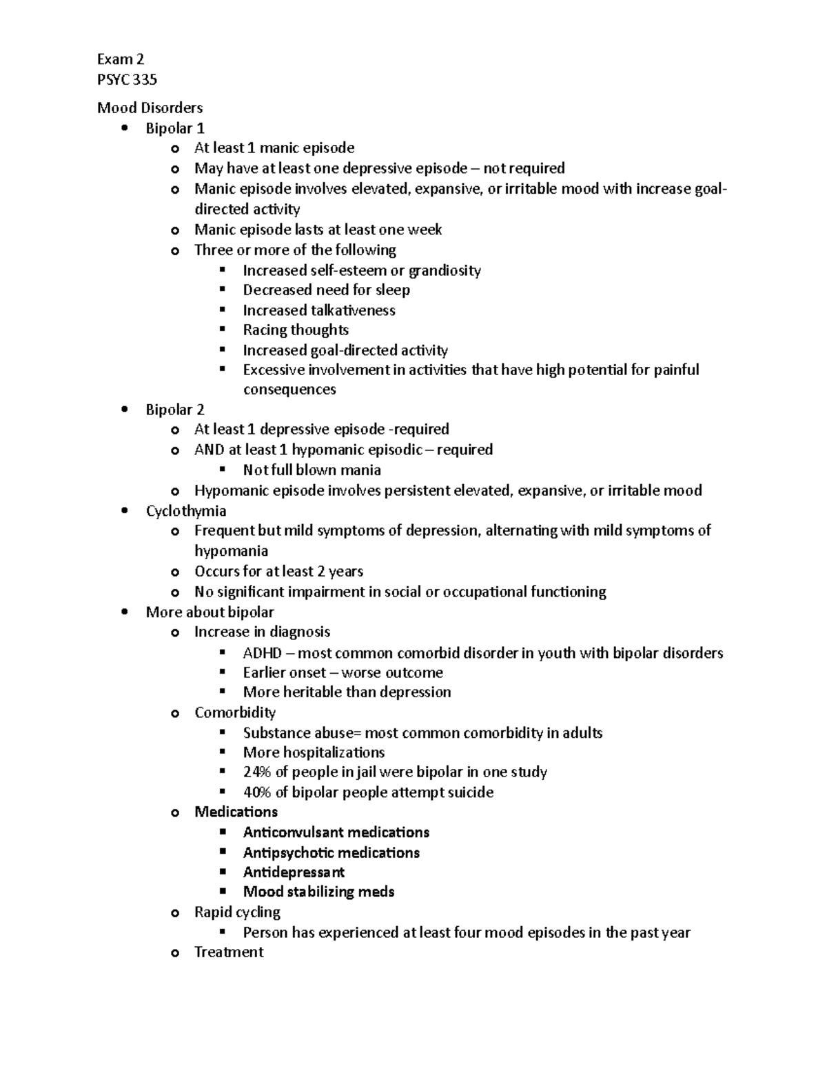 EX 2 study guide - combination of lecture notes and book notes for exam ...