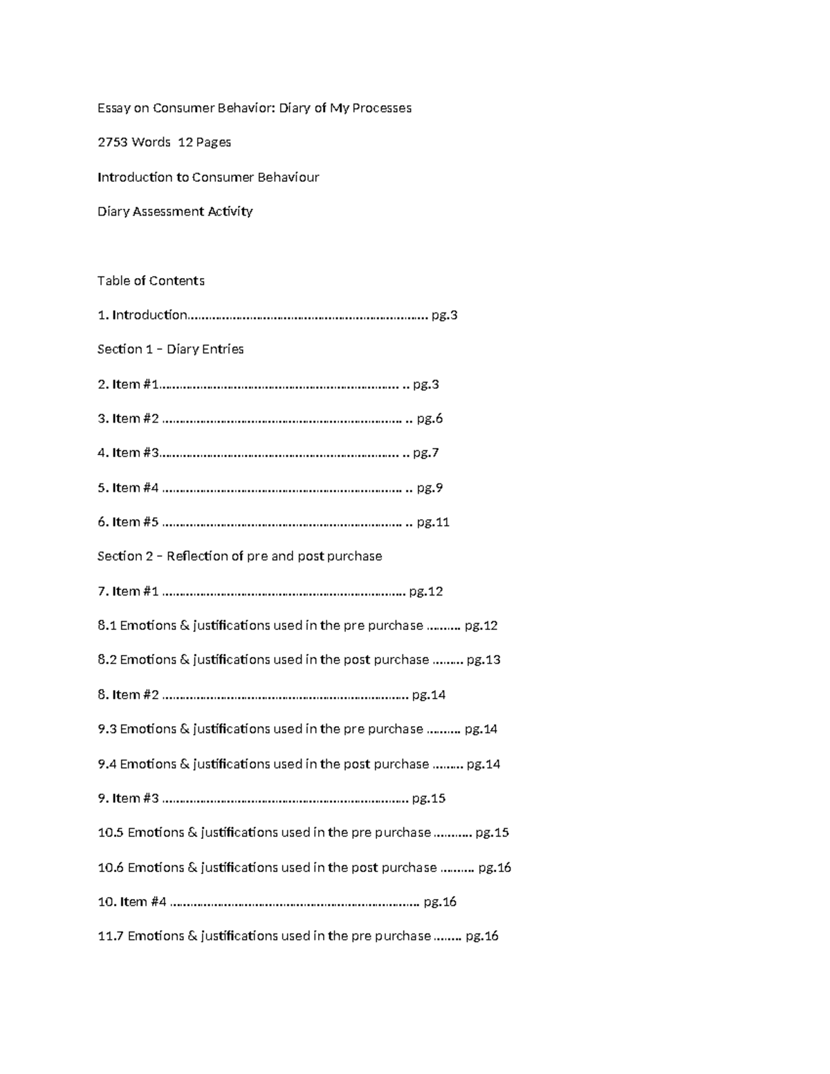 Essay On Consumer Behavior