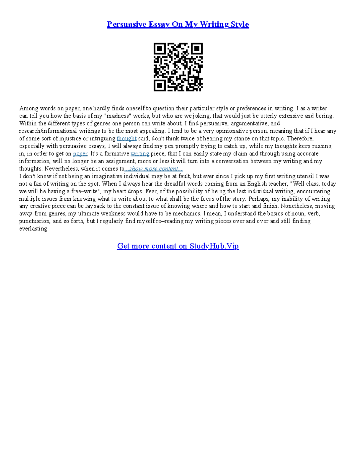 How To Write A Persuasive Essay Template Persuasive Essay On My