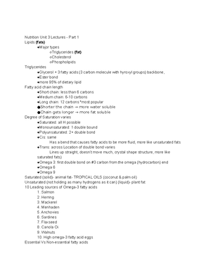 Nutr 201 exam 1 - study guide - Lecture 1 Nutrition (begins with food ...