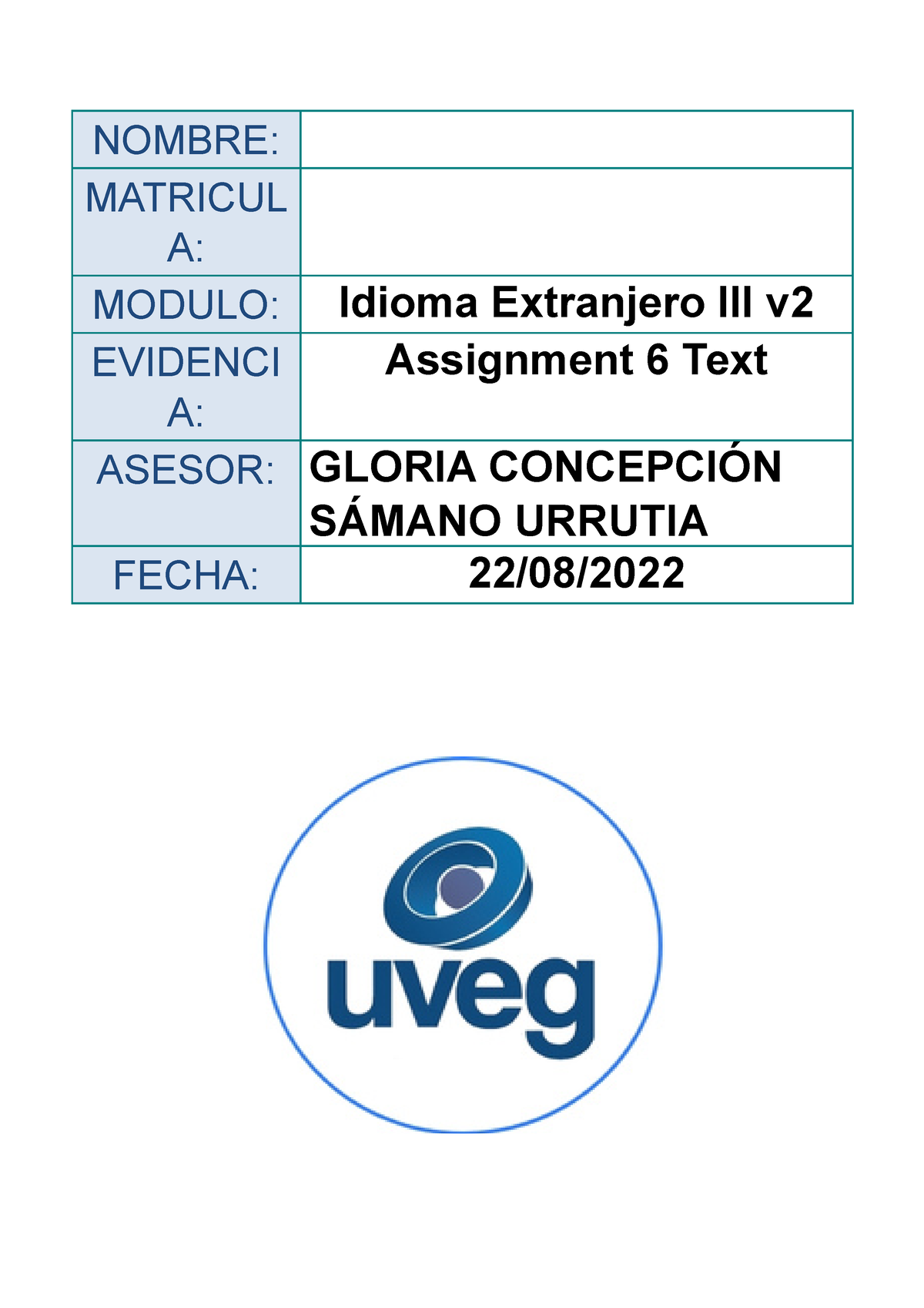 assignment 6 text idioma extranjero iii v2