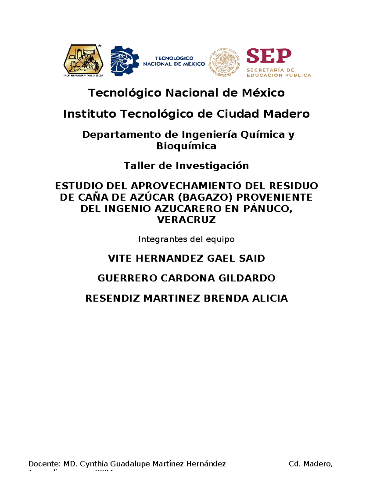 Proyecto tec - apuntes - Tecnológico Nacional de México Instituto ...