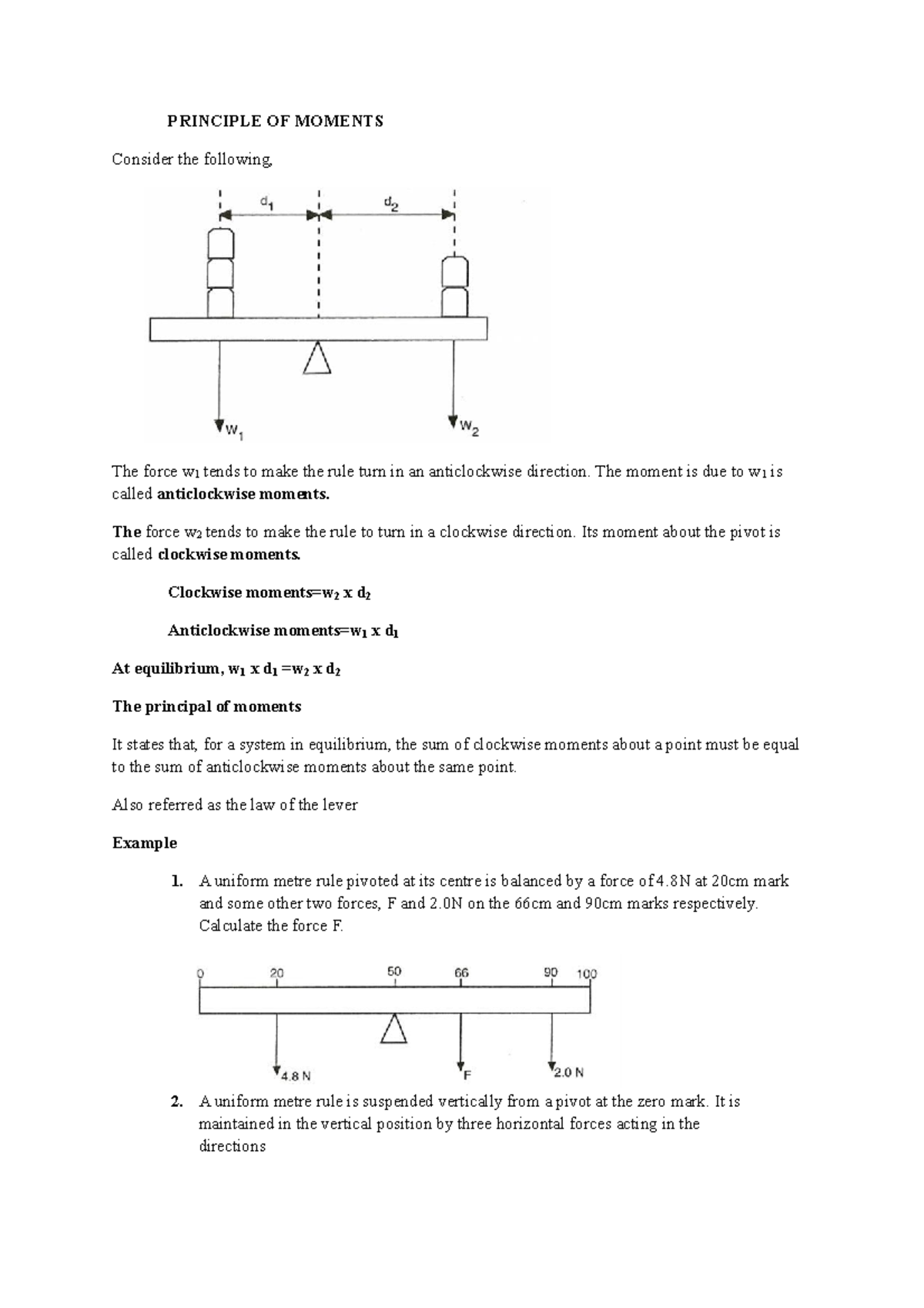 physics-class-2-notes-part-4-principle-of-moments-consider-the