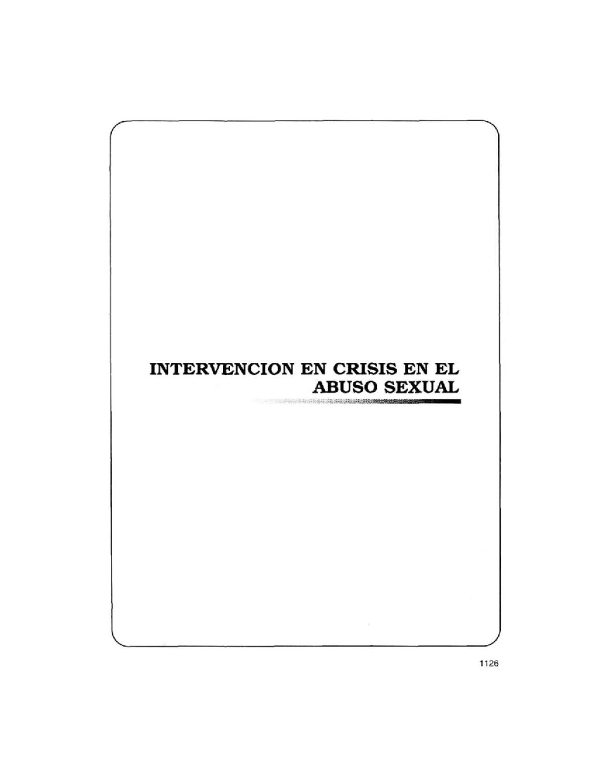 Abuso Sexual Intervención Psicológica Intervencion En Crisis En El Abuso Sexual Intervencion 7967