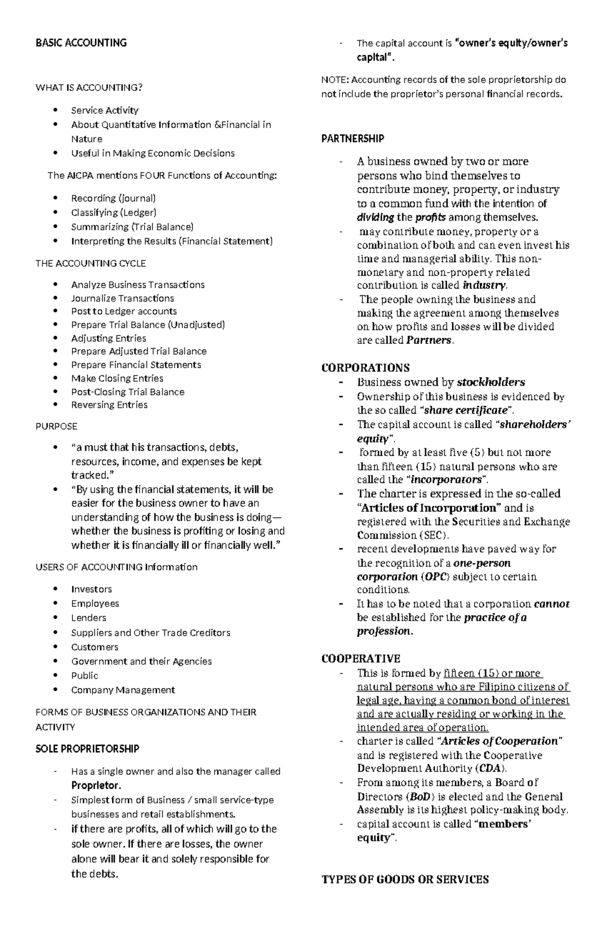 Reviewer-Basic-Accounting - BASIC ACCOUNTING WHAT IS ACCOUNTING ...