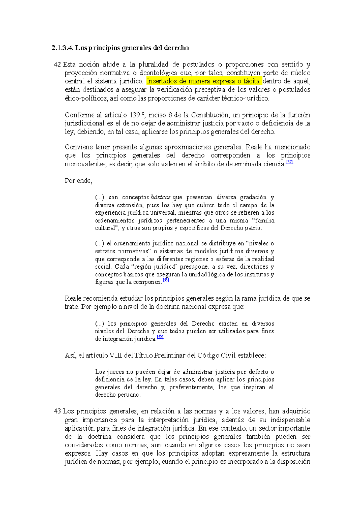 PC1 Constitucional - 2.1.3. Los Principios Generales Del Derecho 42 ...