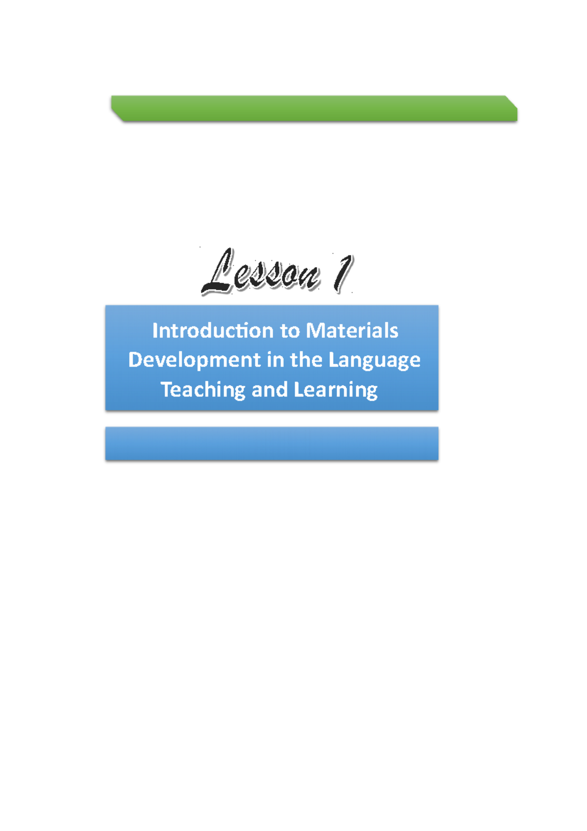 4 Module on Language Learning Material Development Chapter 1