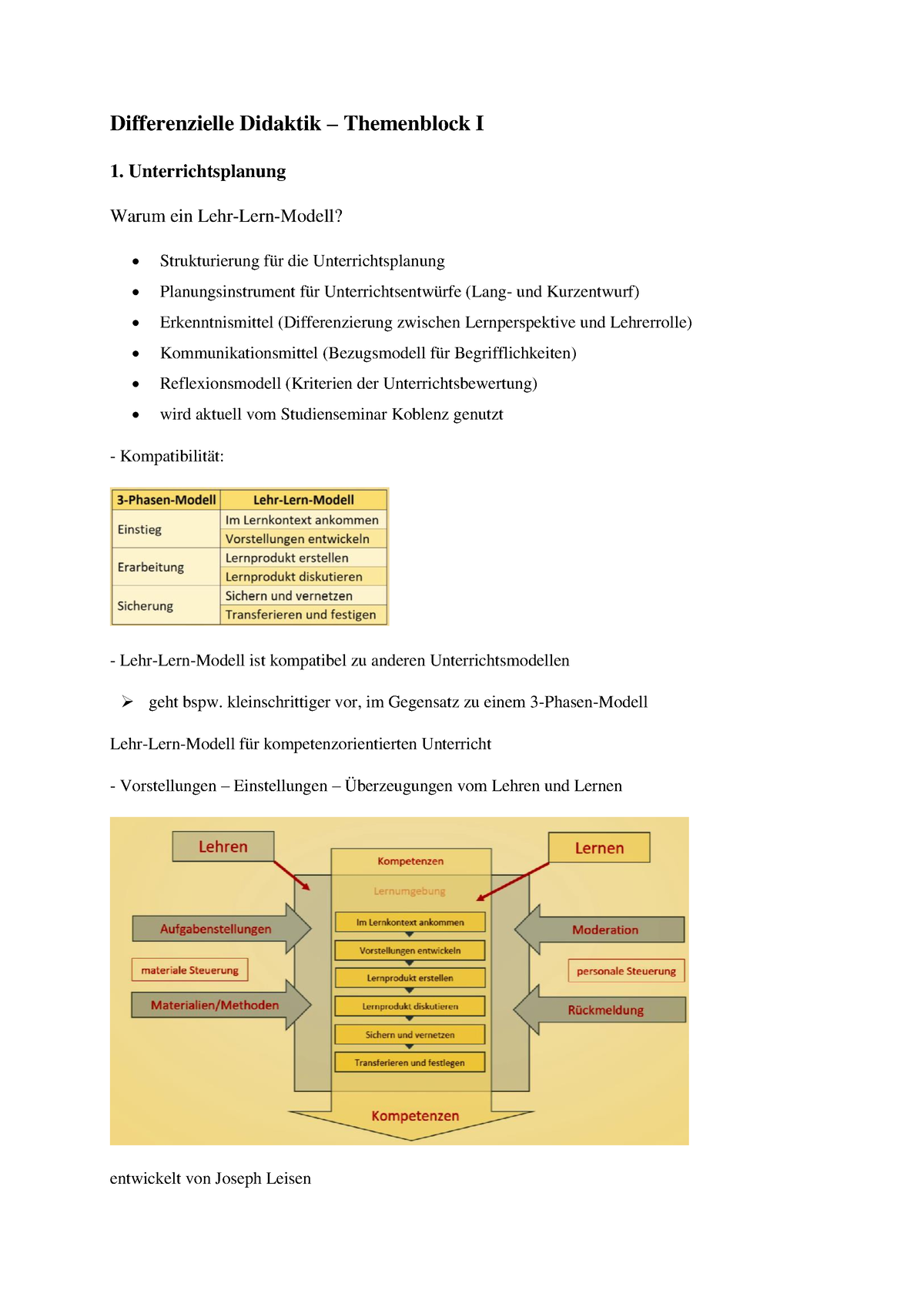 Differenzielle Didaktik Unterrichtsplanung - Differenzielle Didaktik ...