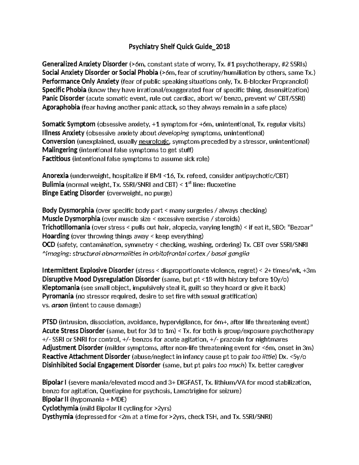 Psych Quick Guide nnn Psychiatry Shelf Quick Guide_ Generalized