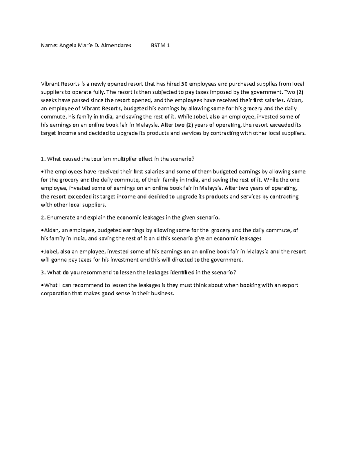 05 Homework Macro Name Angela Marie D Almendares BSTM 1 Vibrant