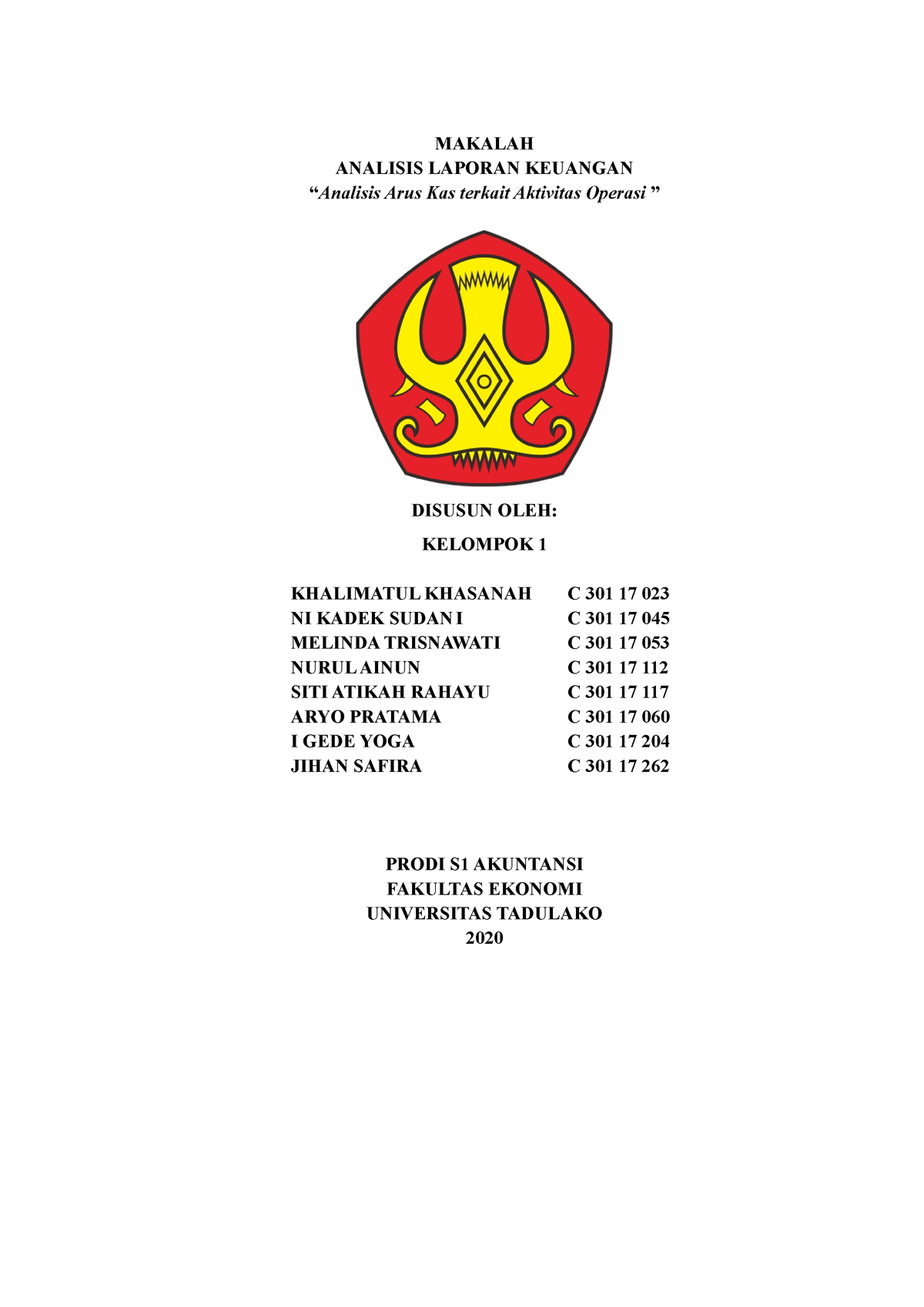 (KEL 4) Makalah Analisis LP Analisis Arus Kas Terkait Aktivitas Operasi ...