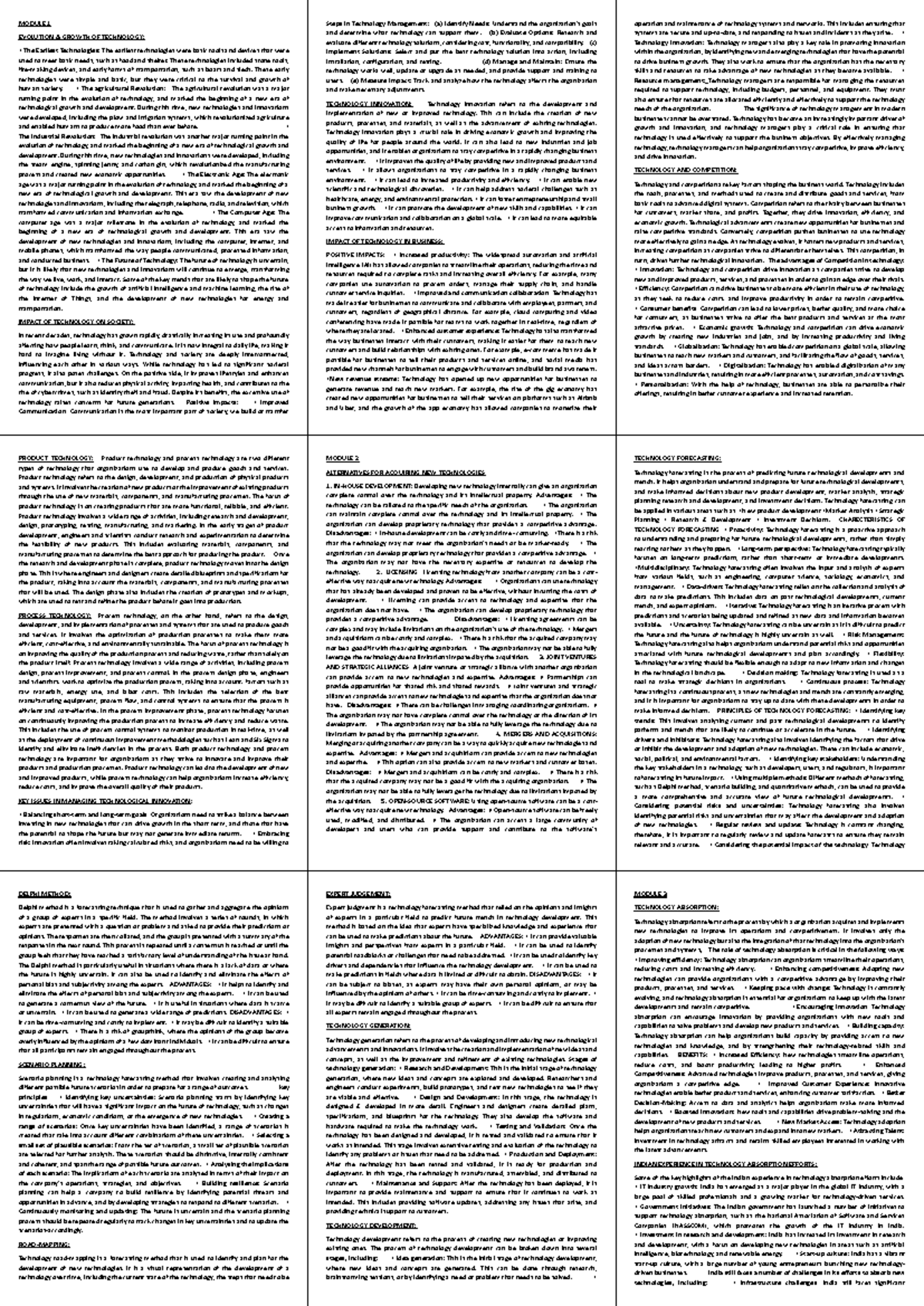 Technology Management - MODULE 1 EVOLUTION & GROWTH OF TECHNOLOGY: used ...