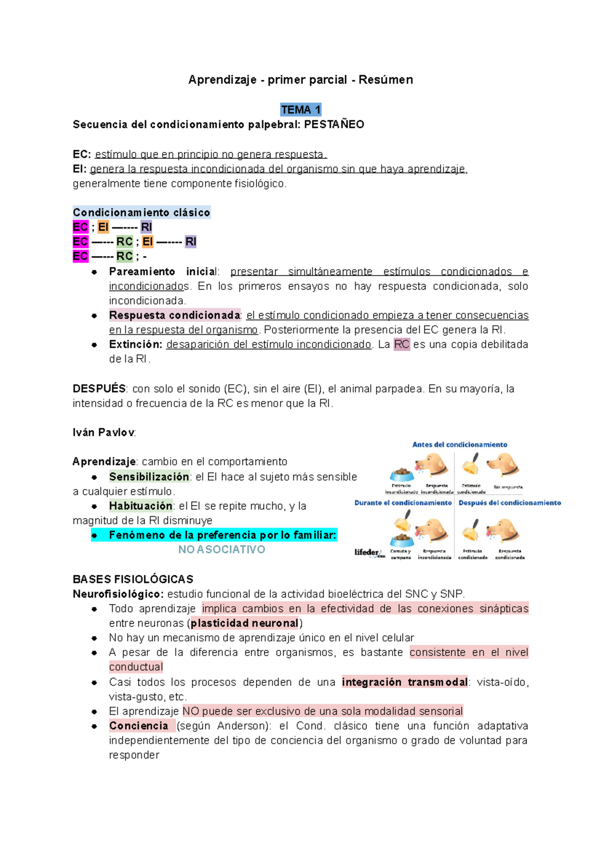 Aprendizaje - Primer Parcial - Apuntes - Aprendizaje - Primer Parcial ...