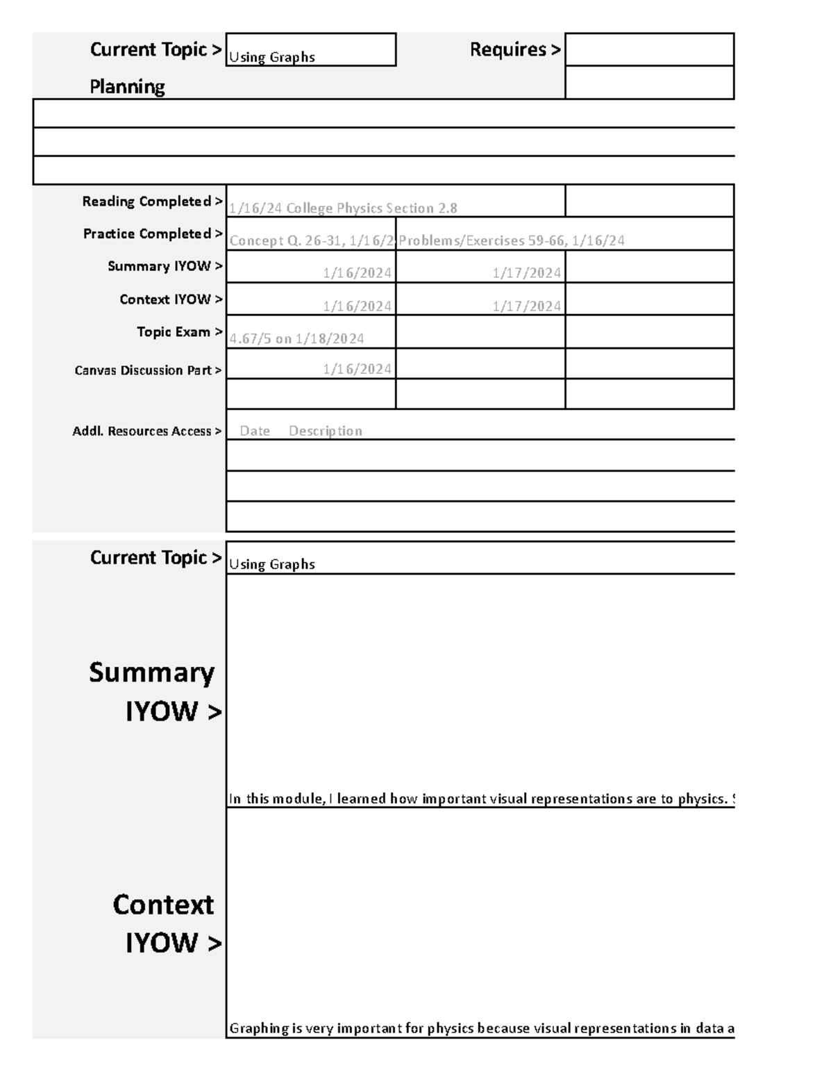 Using Graphs - Sheet 1 - Current Topic > Using Graphs Requires ...