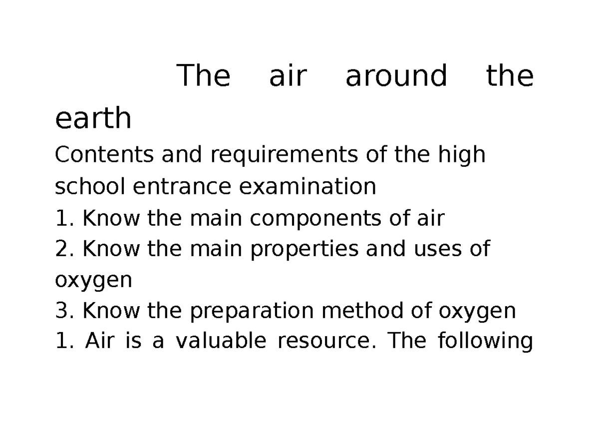 GEL 109 The air around the earth - The air around the earth Contents ...