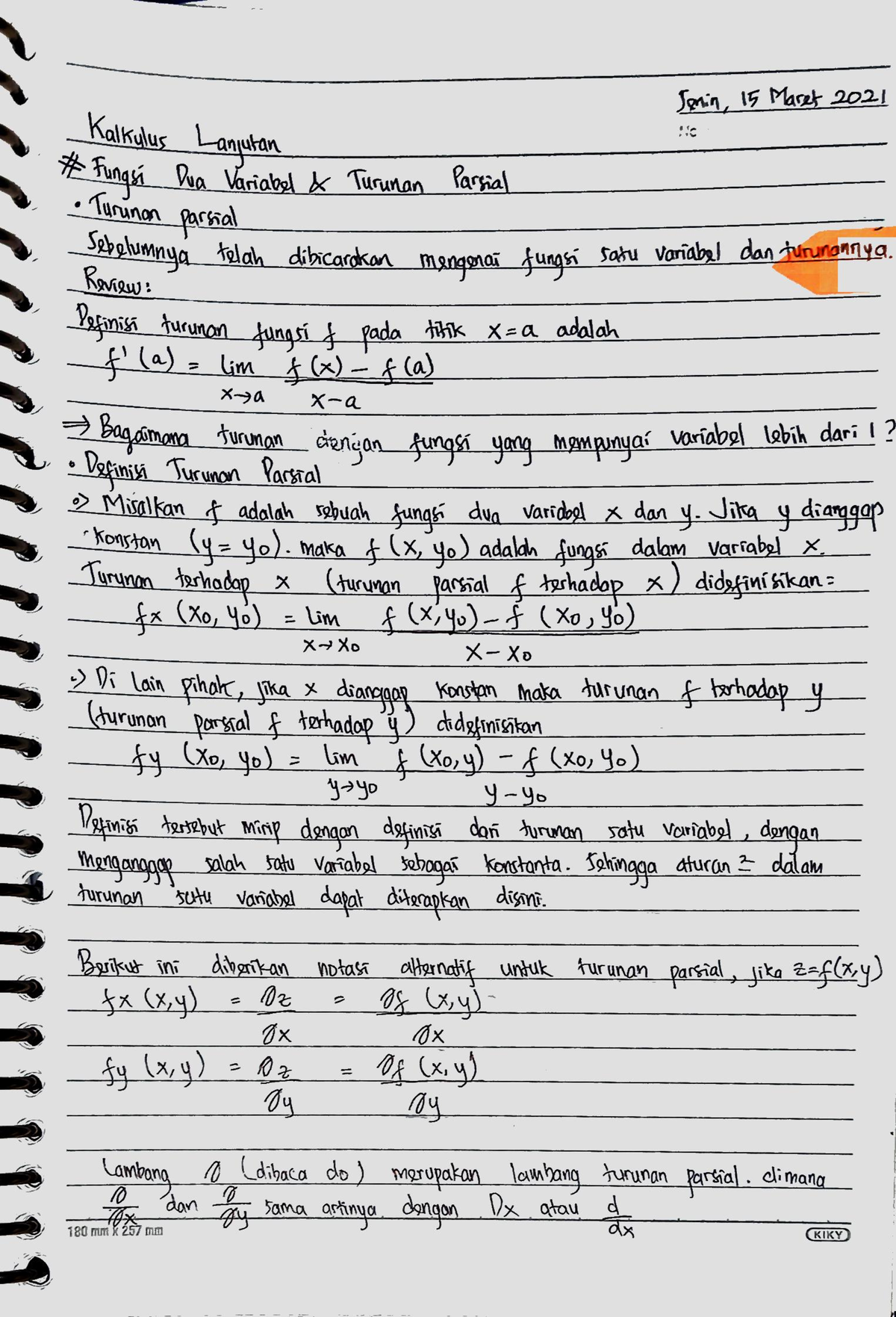 Fungsi Dua Variabel Dan Turunan Parsial - Jnin, 15 Mag 2021 Kalk Ihus ...