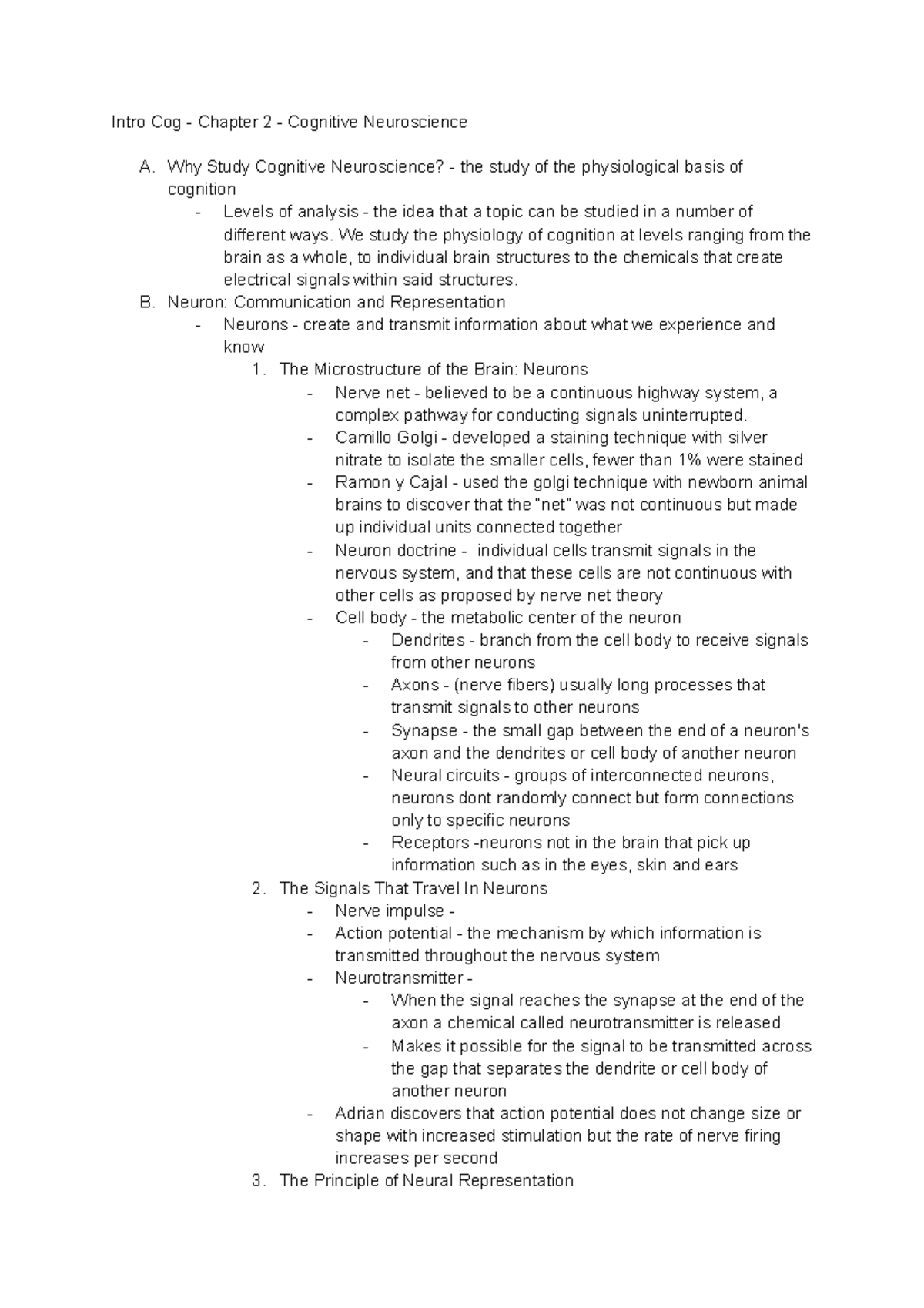 Intro Cog - Chapter 2 - Cognitive Neuroscience - Why Study Cognitive ...