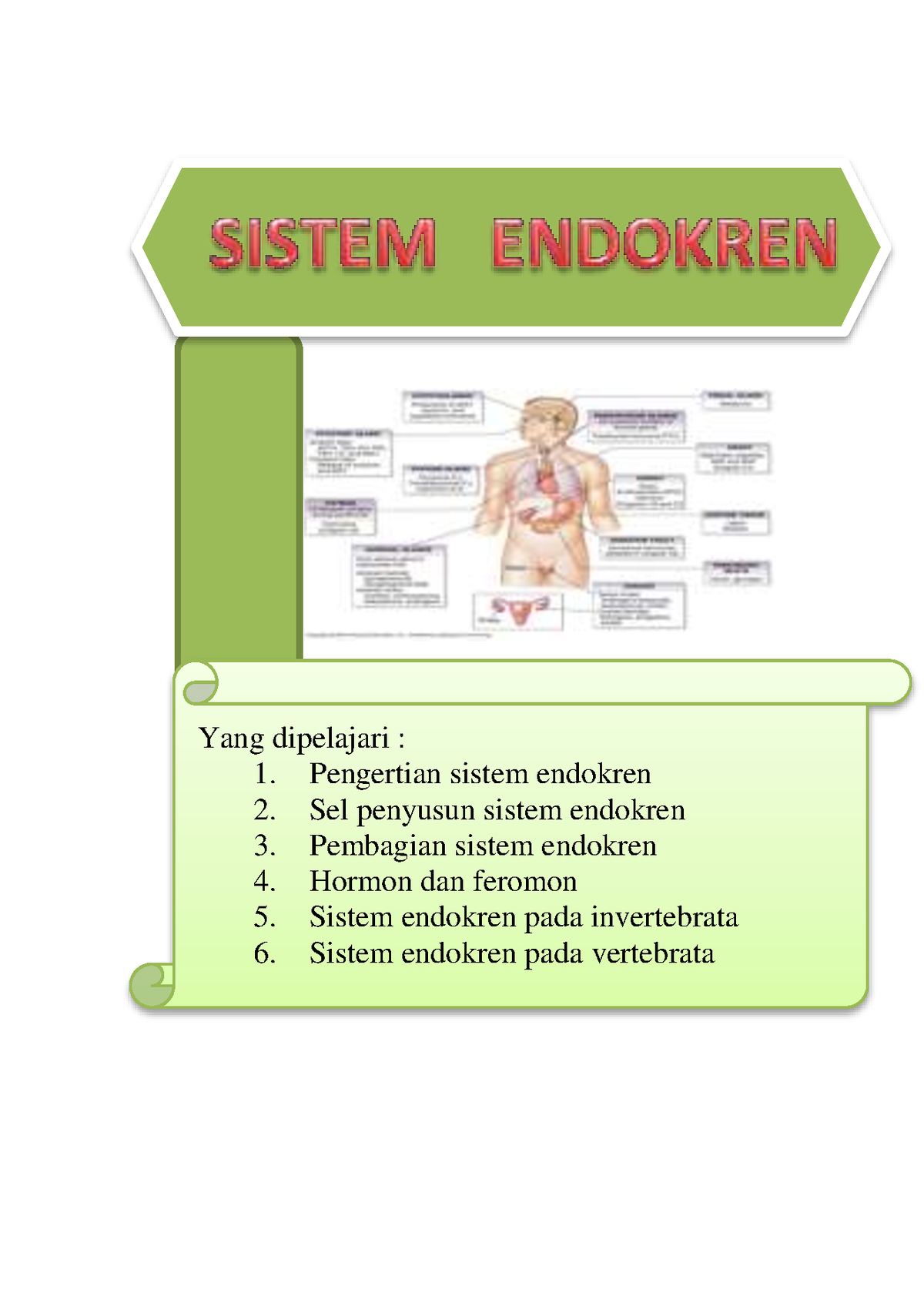 Modul Sistem Endokrin - Yang Dipelajari : 1. Pengertian Sistem Endokren ...