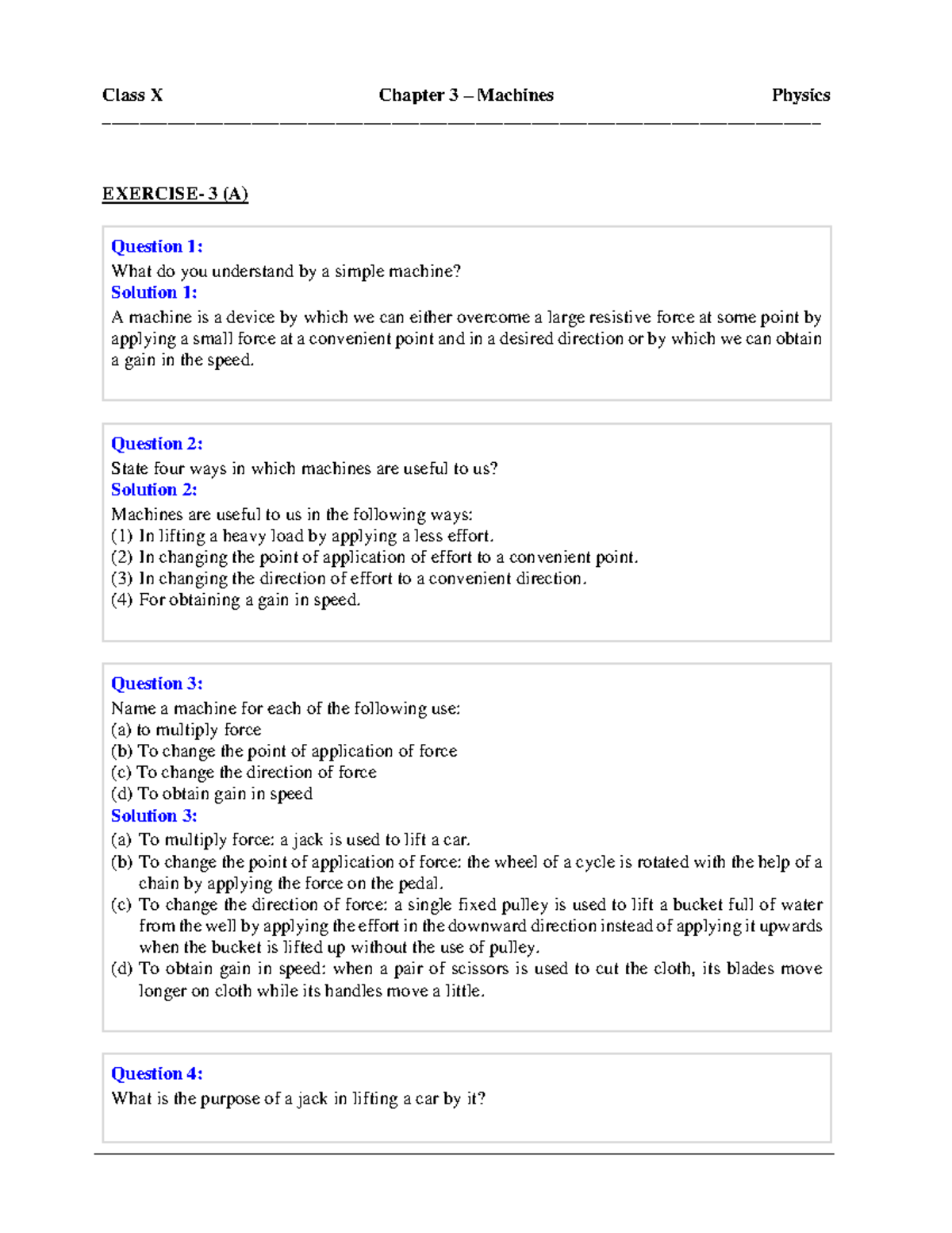 Selina Concise Physics Solutions Class 10 Chapter 3 Machines ...