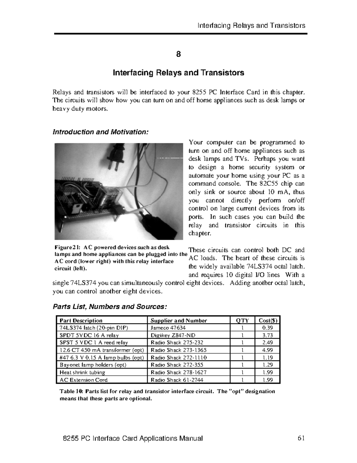 Acrelay - Ac and relay - 8 Interfacing Relays and Transistors Relays ...