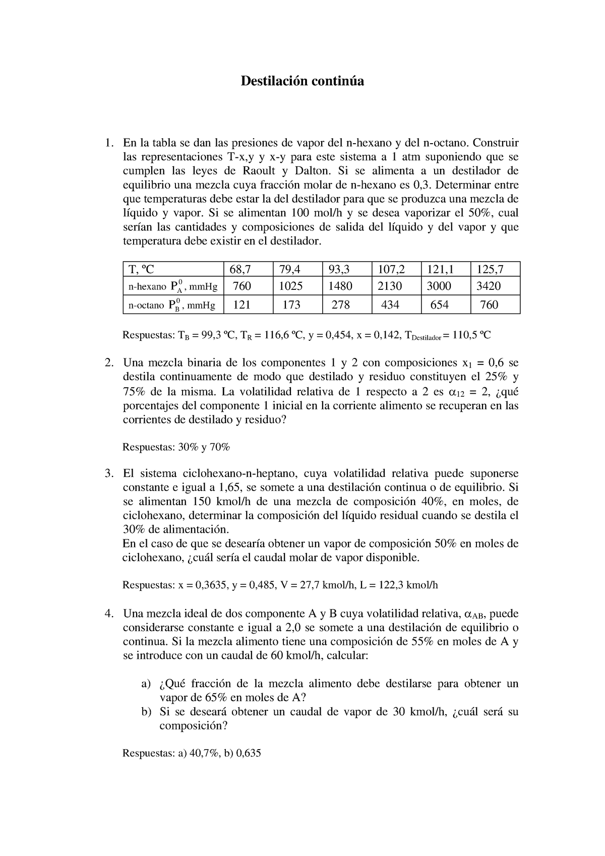 Ejercicios [TEMA 2] Destilación Continua - Destilación Continúa En La ...