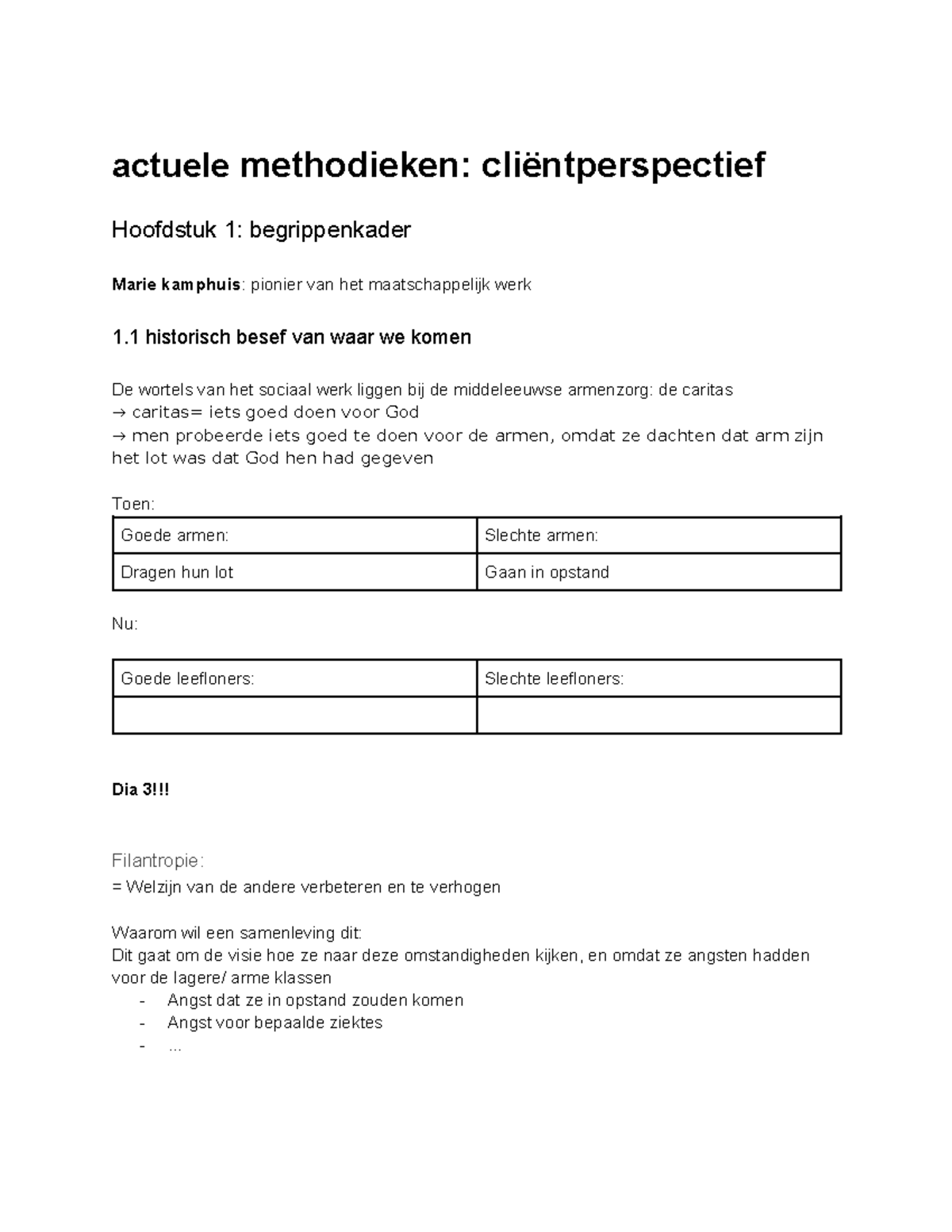 Les 1 actuele methodieken - actuele methodieken: cliëntperspectief ...