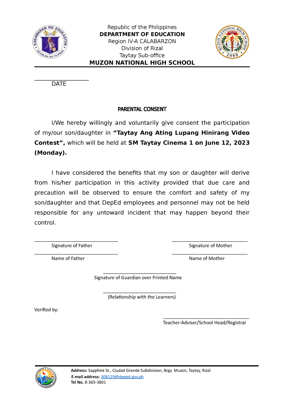 Parental-Consent - Parental-Consent - Republic of the Philippines ...