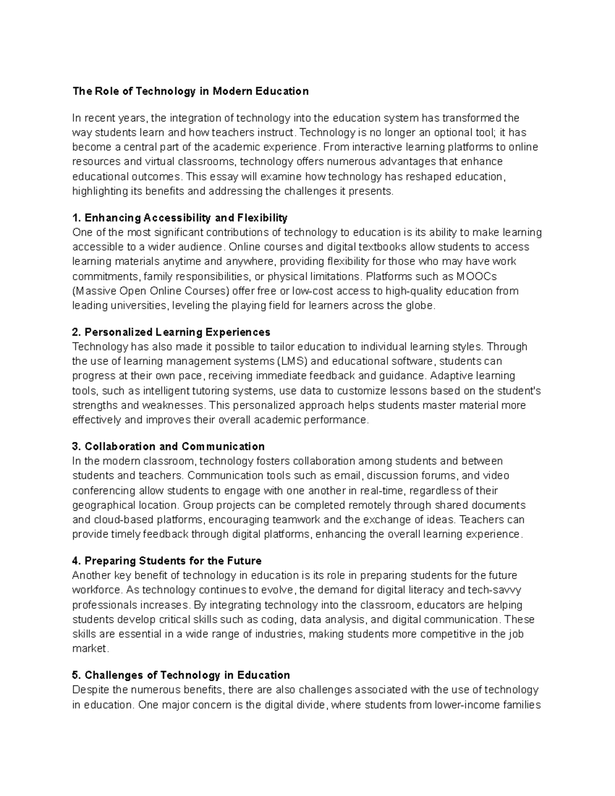 (2) The Role of Technology in Modern Education - Technology is no ...