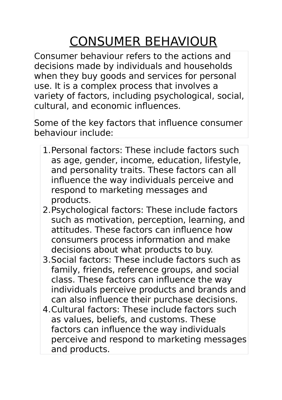 thesis topic on consumer behaviour