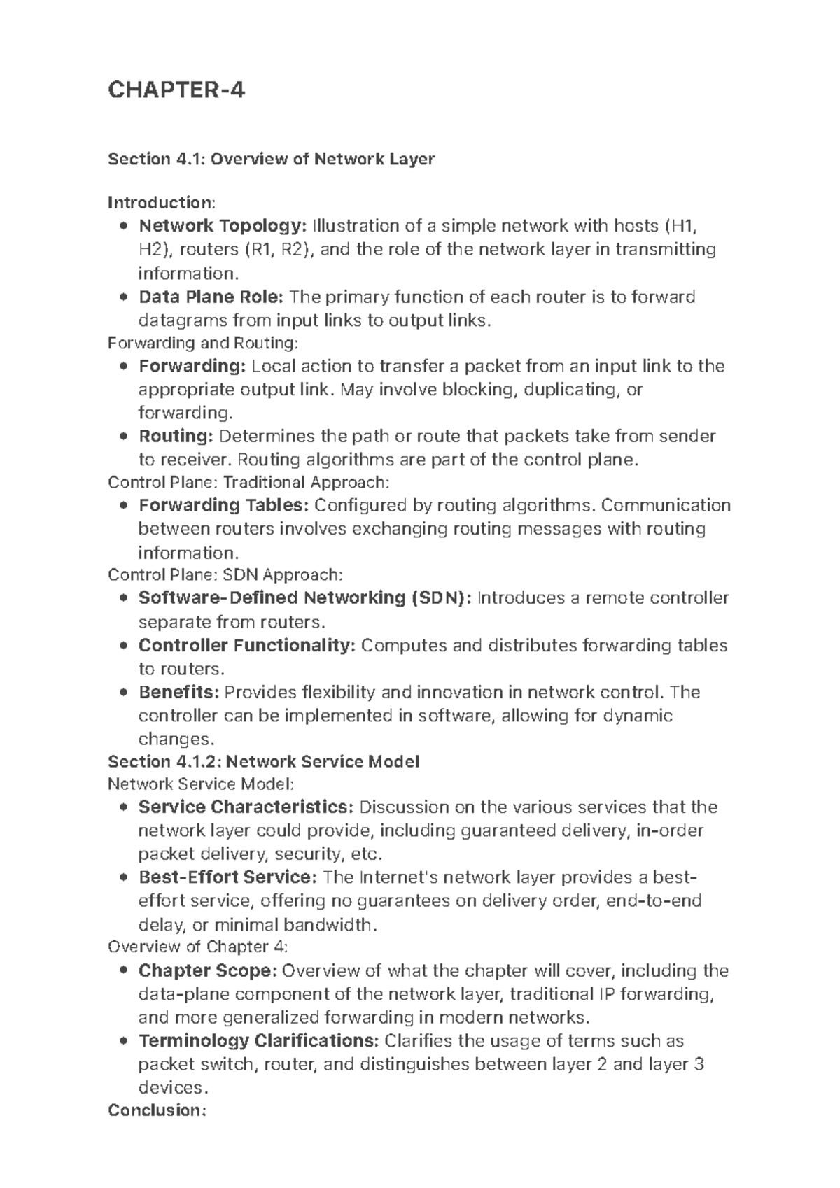 Chapter-4 CN(textbook summary) - CHAPTER- Section 4: Overview of ...