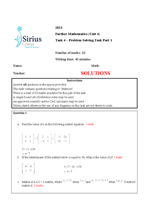 2022 FM Task 04 Part 1 - more maths - 2022 Further Mathematics (Unit 4 ...