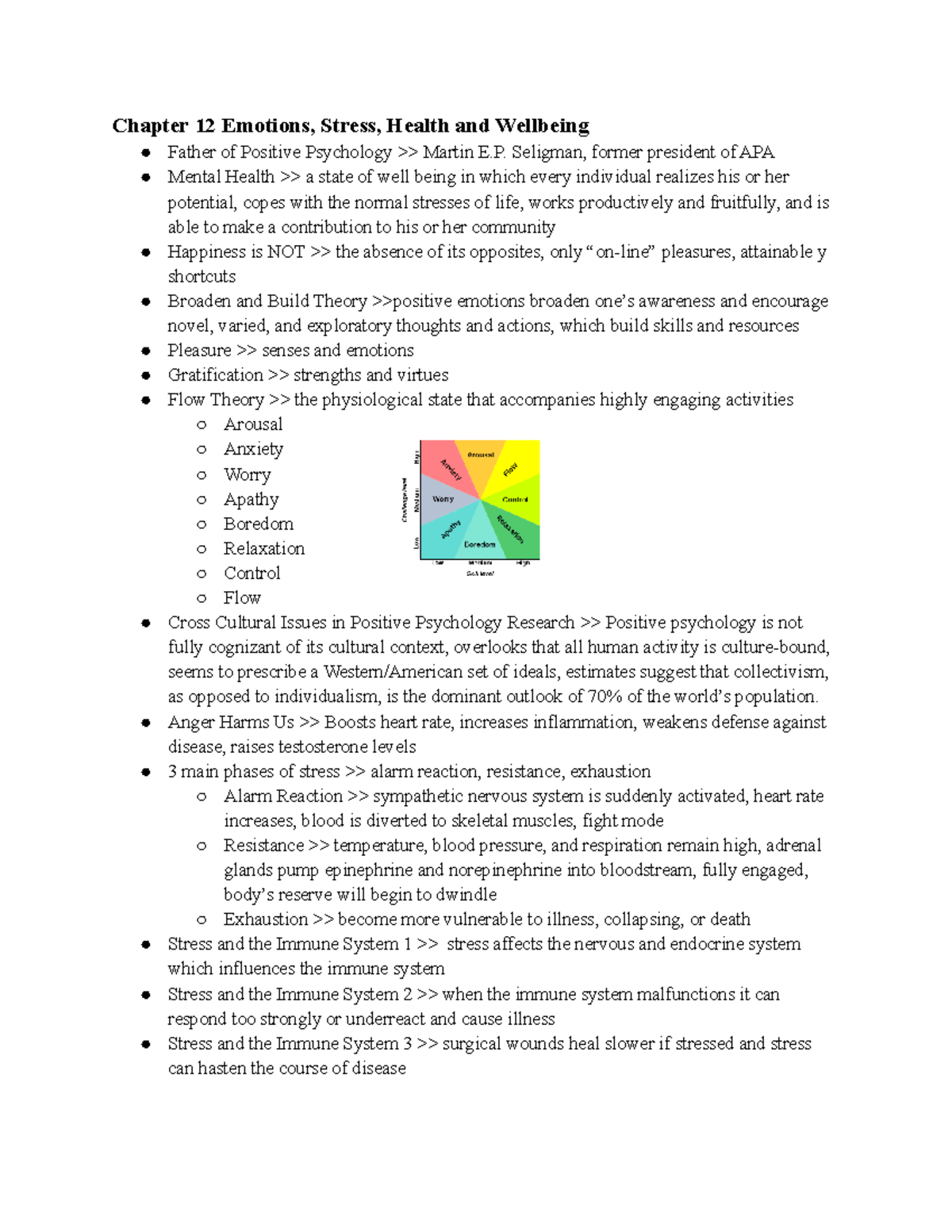 PSY 101 Chapter 12 Emotions, Stress, Health And Wellbeing - Chapter 12 ...