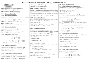 Cheat Sheet St2131 - ST2132 - Studocu