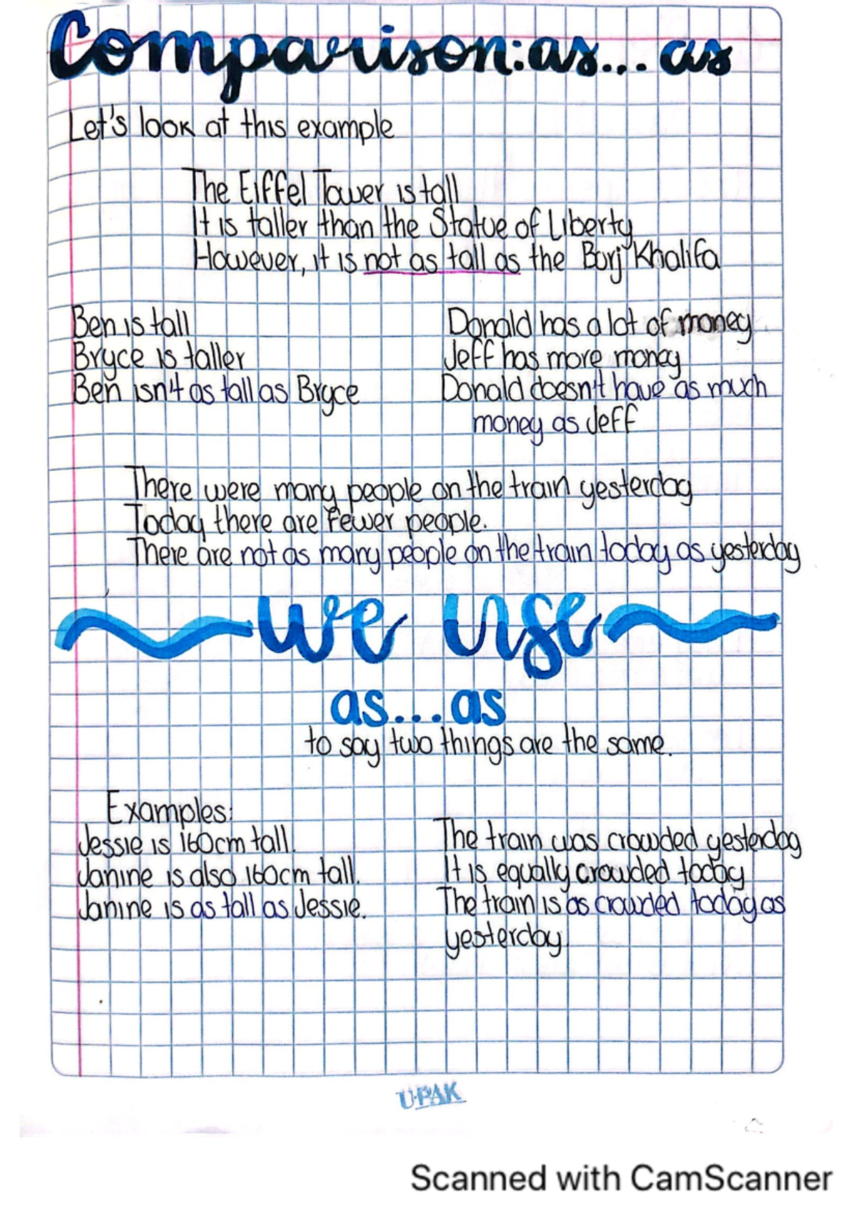 Homework 02- Comparison AS…AS - Comparisonar as look at this example ...
