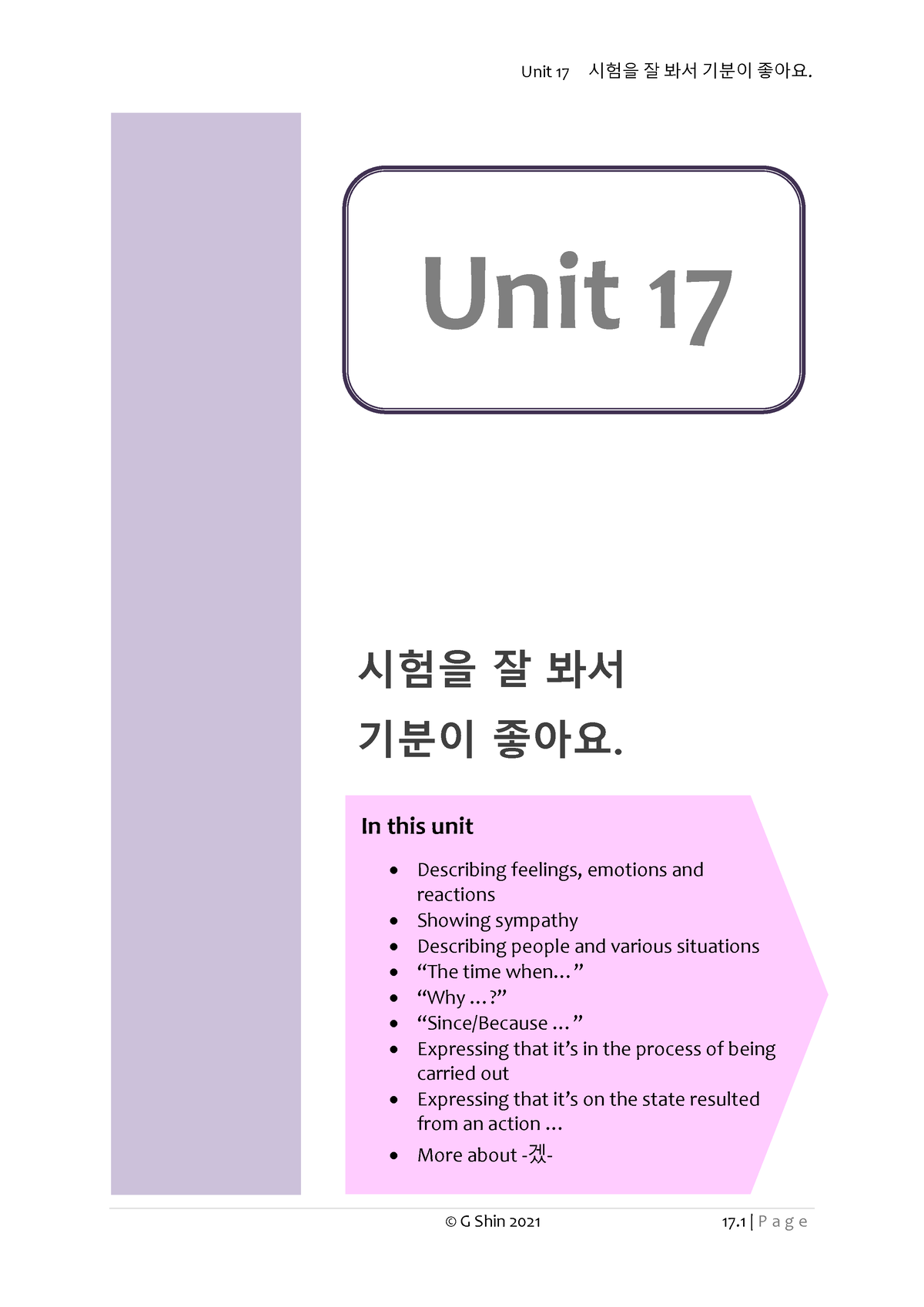 Unit17 Introductory Korean B 2021 Textbook Final - In This Unit ...