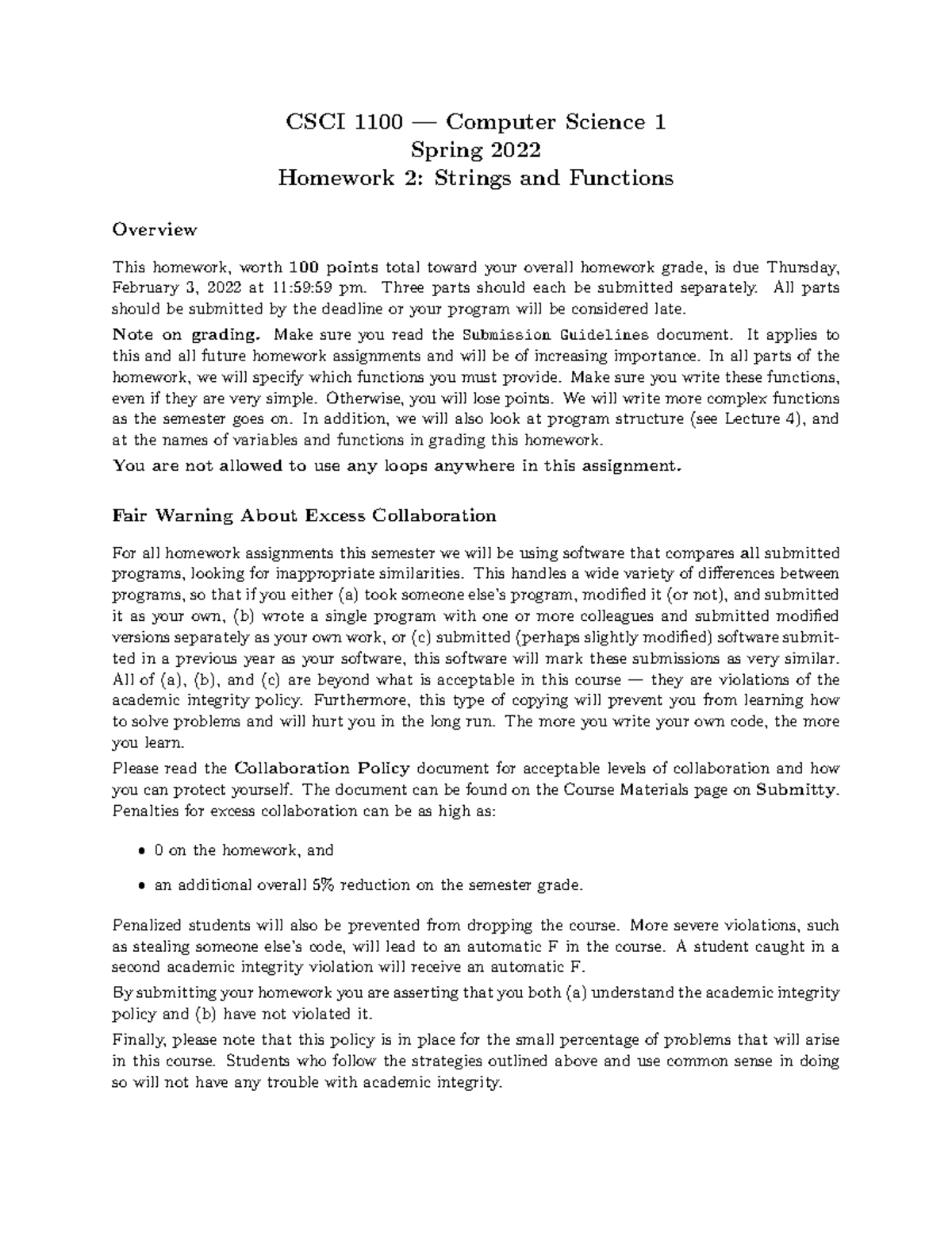 Hw02 Questions For CSCI1100 (2021-2022) - CSCI 1100 — Computer Science ...