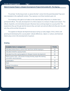 PSY101H wk1 assn - After reading and reviewing the five major ...