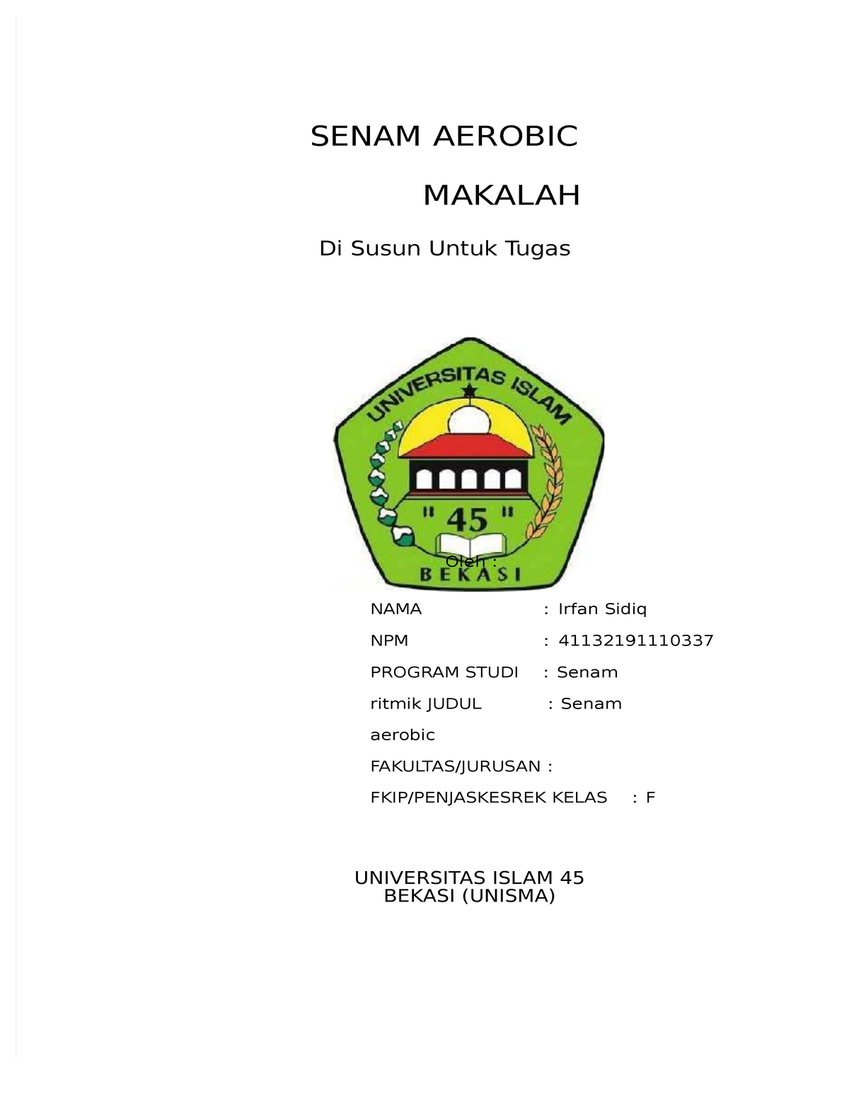 Pdf makalah senam aerobic - SENAM AEROBIC MAKALAH Di Susun Untuk Tugas ...