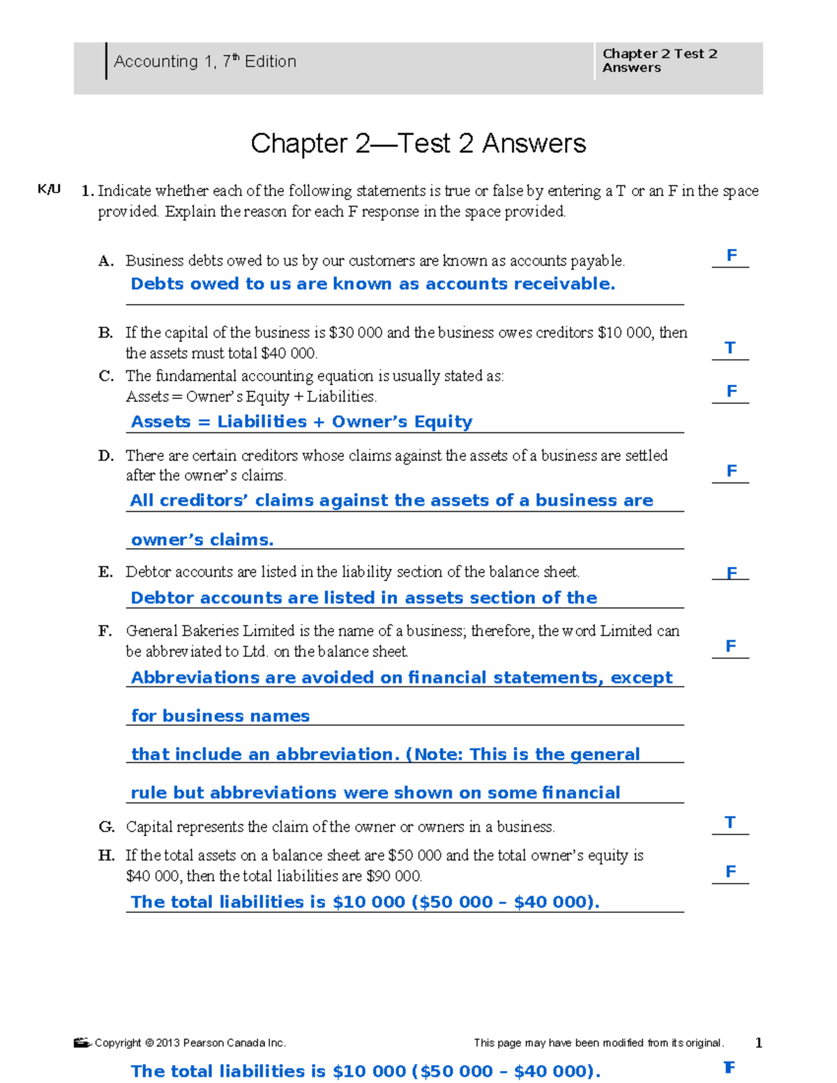 Ch 2 Test 2 - Answers 2 - Marketing - Accounting 1, 7th Edition Answers ...