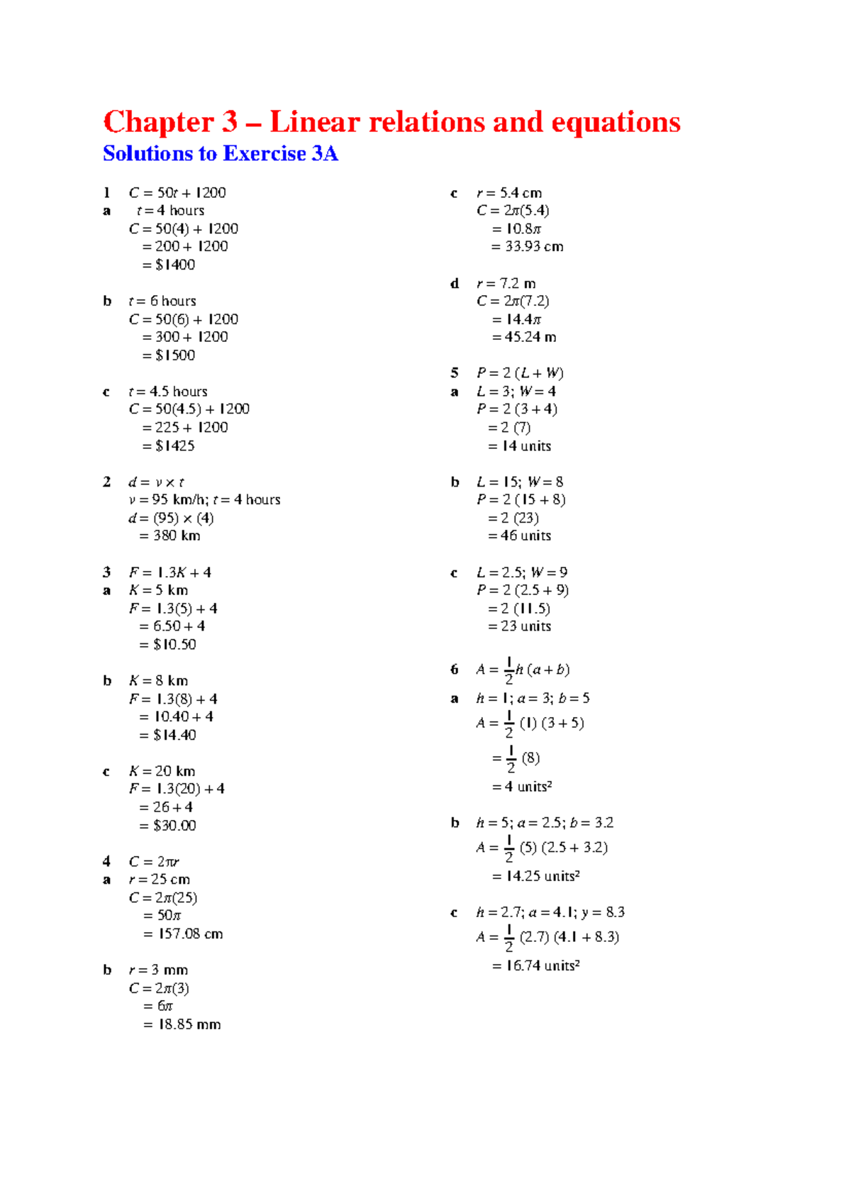 Chapter 3 worked solutions - Chapter 3 – Linear relations and equations ...