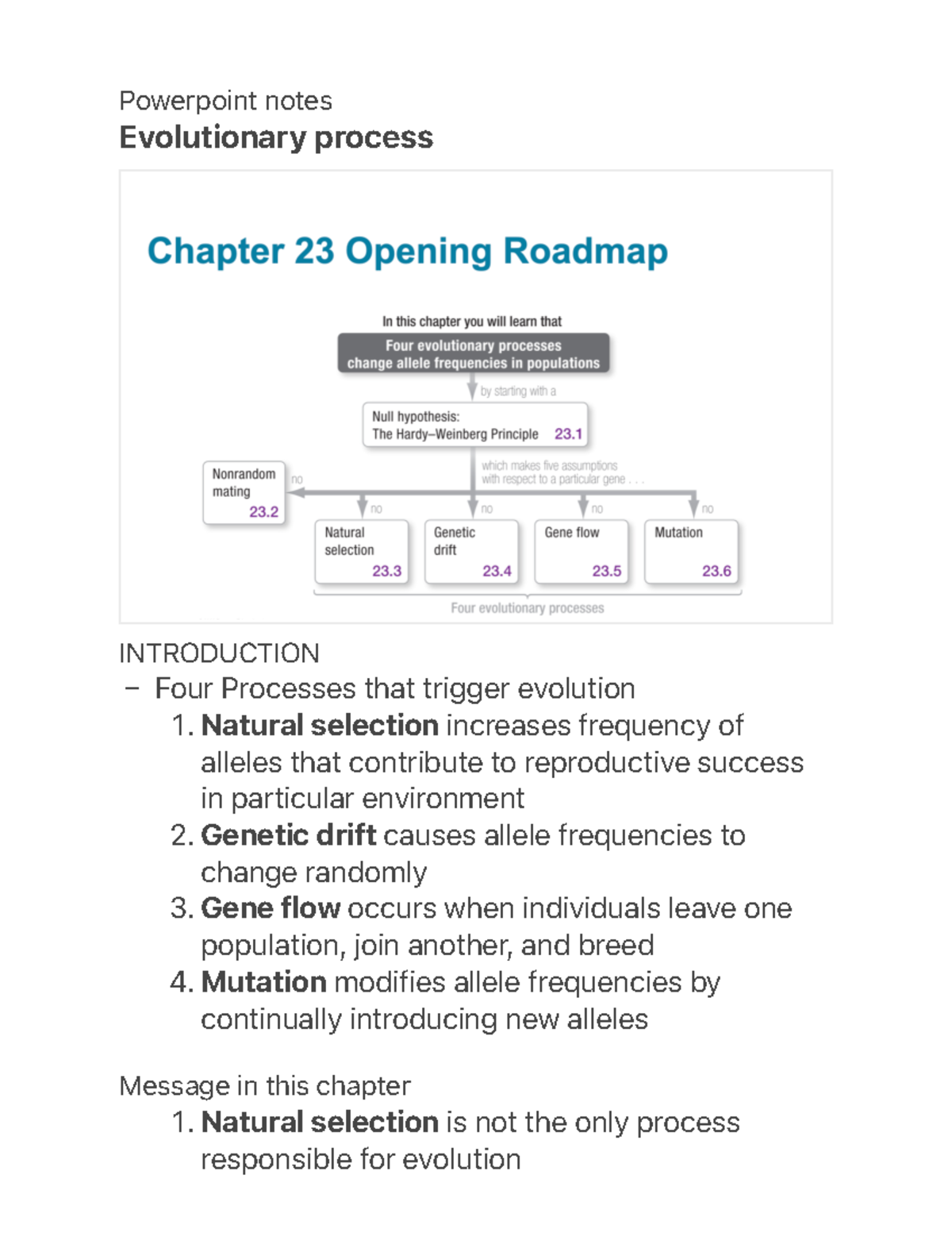 Chapter 23 Powerpoint notes - 2. 3. 4. 1. Powerpoint notes Evolutionary ...