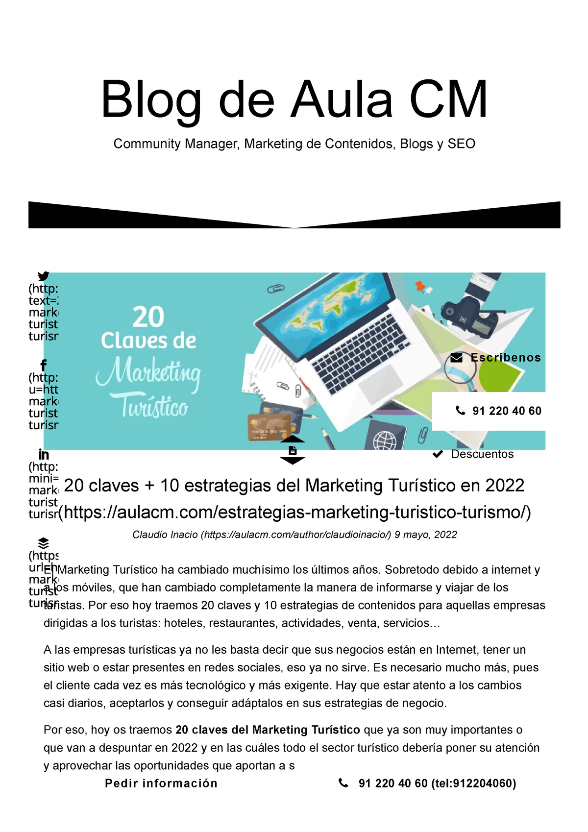 20 Claves 10 Estrategias Del Marketing Turístico En 2022 Community Manager Marketing De 1135