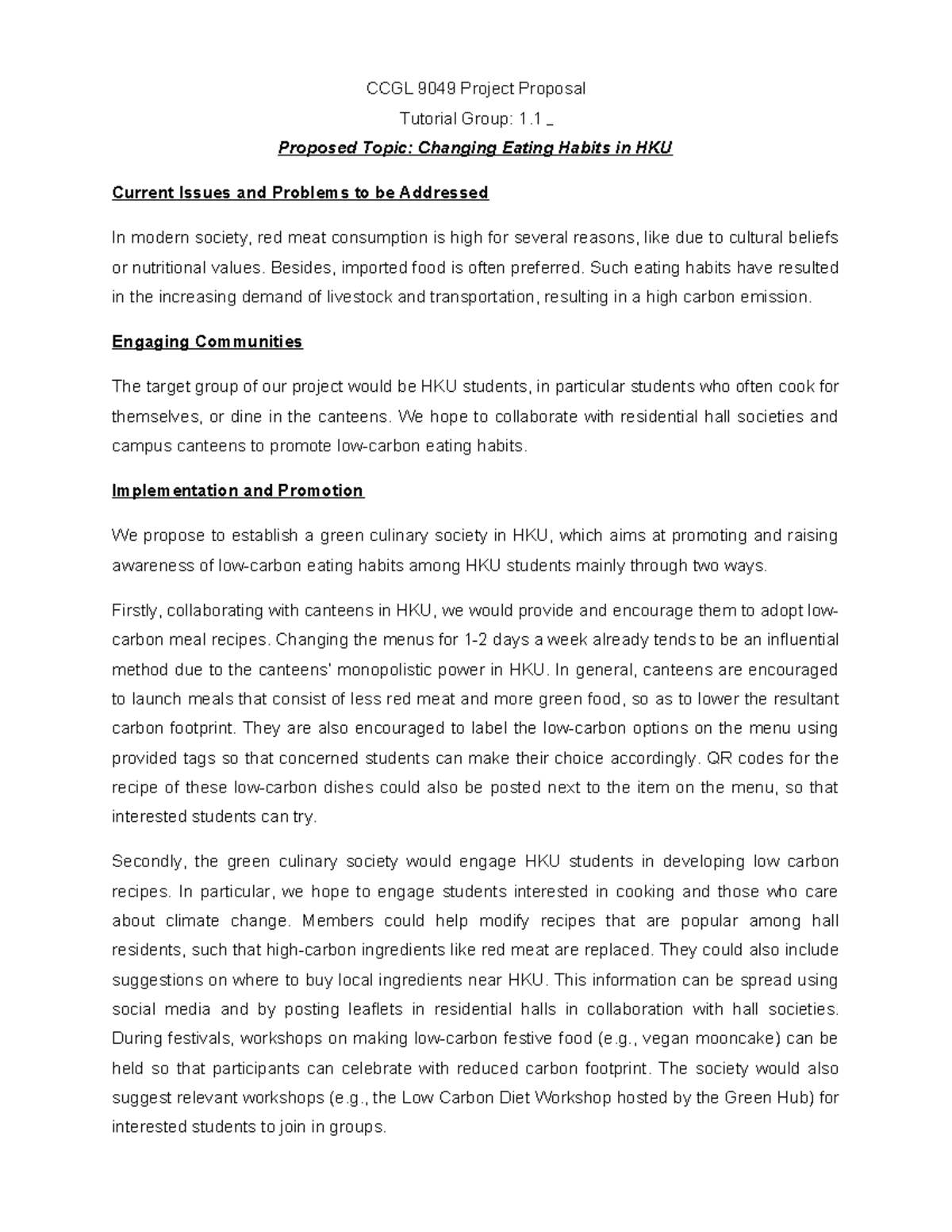 CCGL 9049 Group 1.1 proposal - CCGL 9049 Project Proposal Tutorial ...
