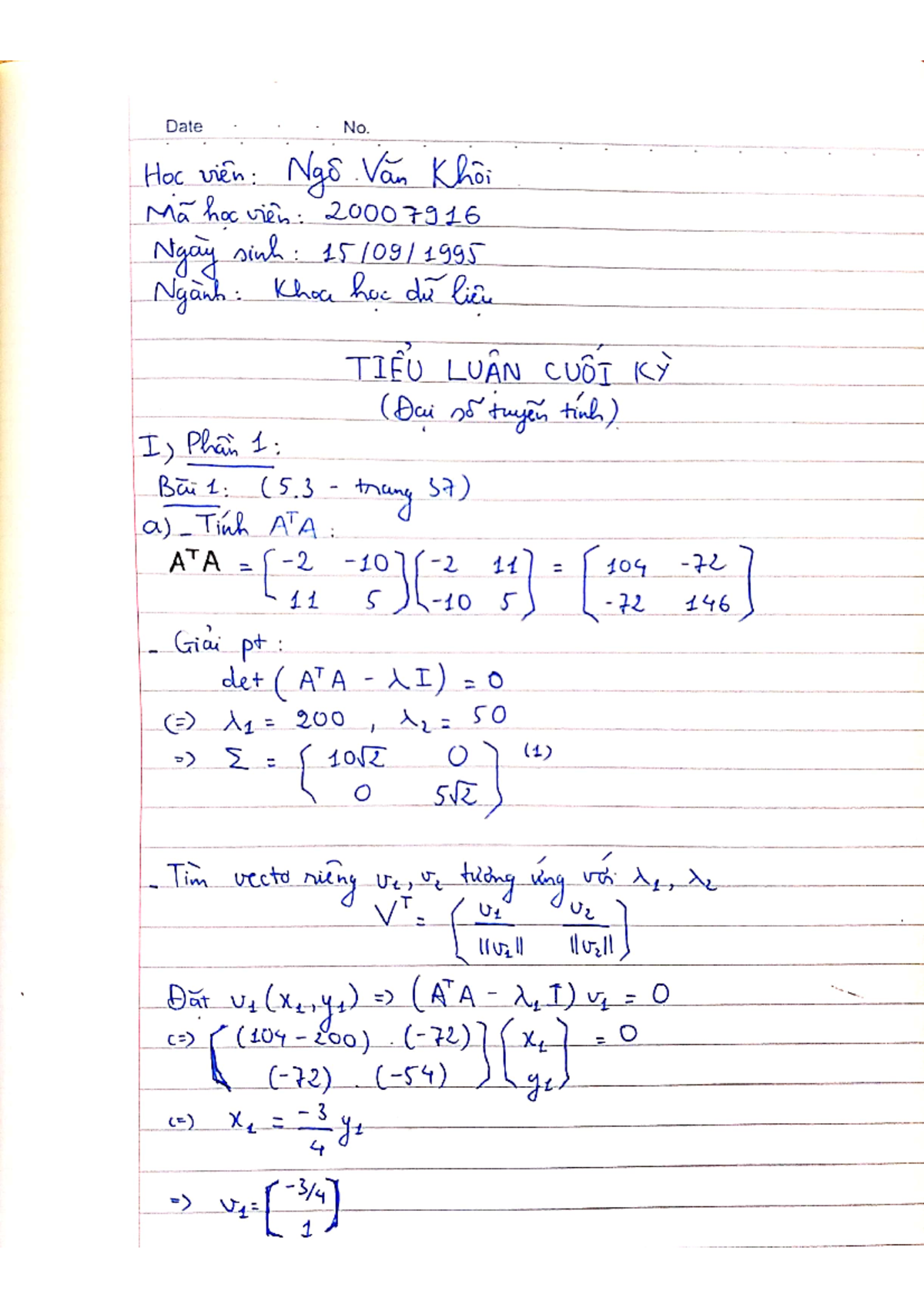 Tiểu luận cuối kì - Ngô Văn Khôi - Tính toán khoa học - Studocu