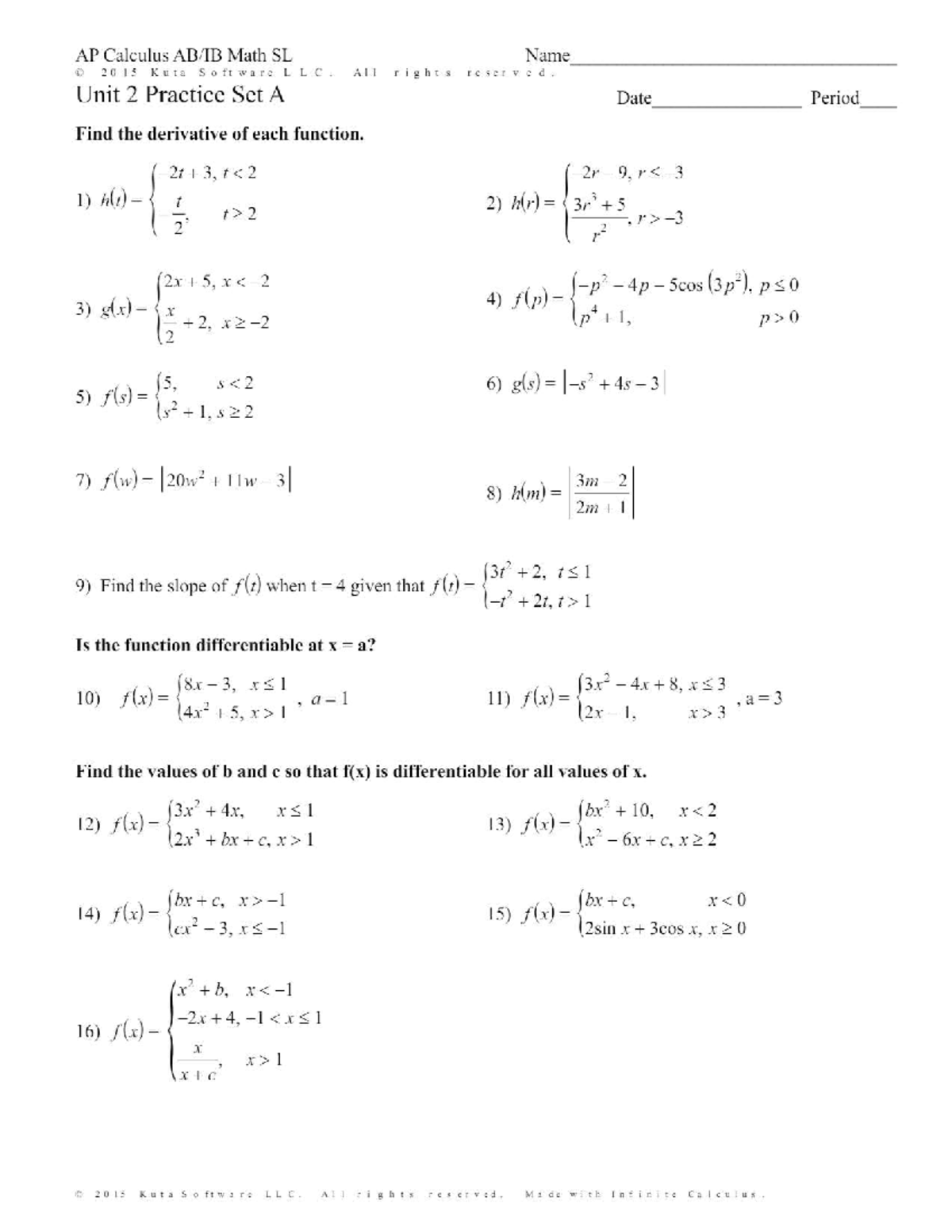 UNit 2 worksheet A - Studocu