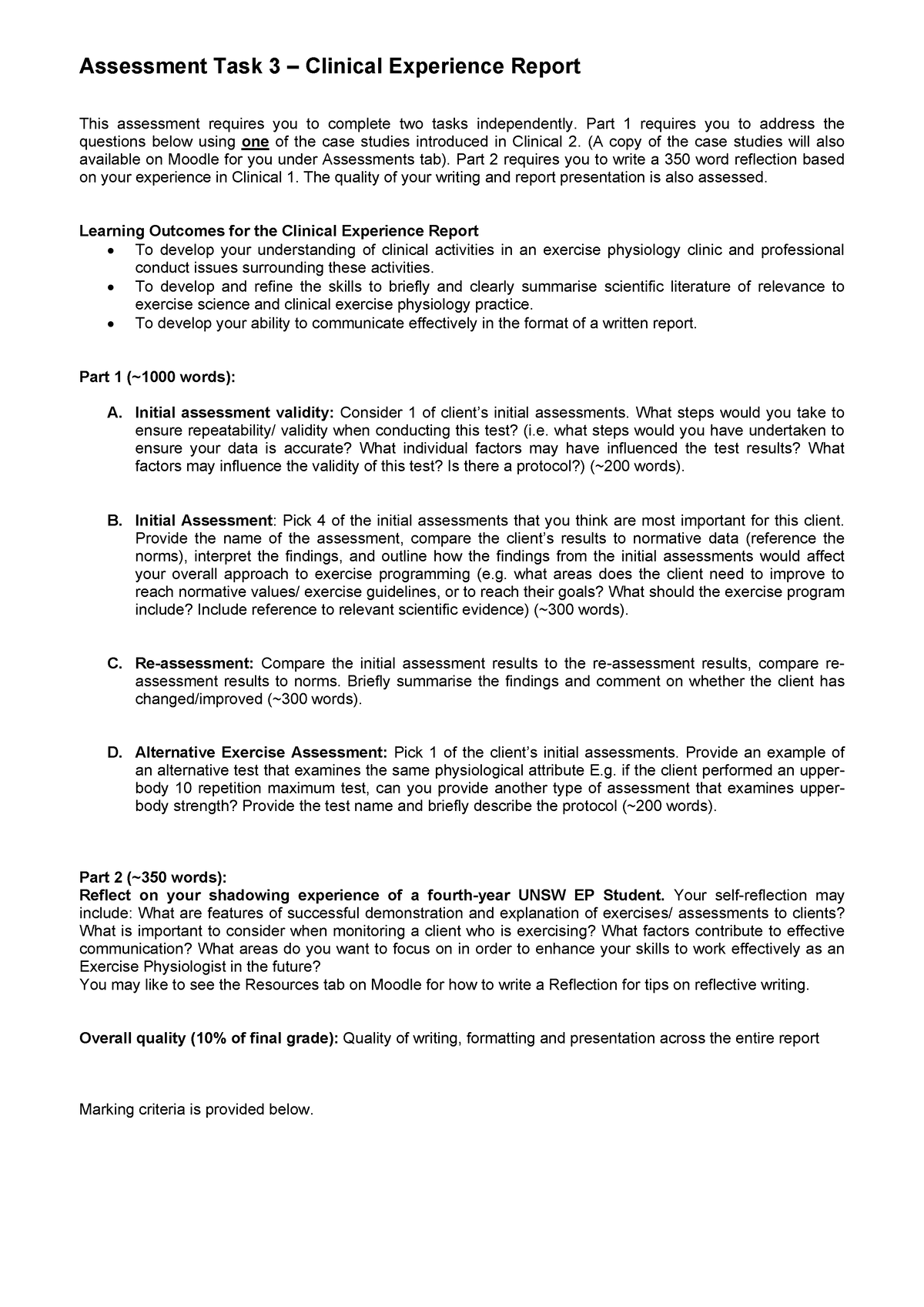 clinical-experience-report-instructions-and-marking-criteria