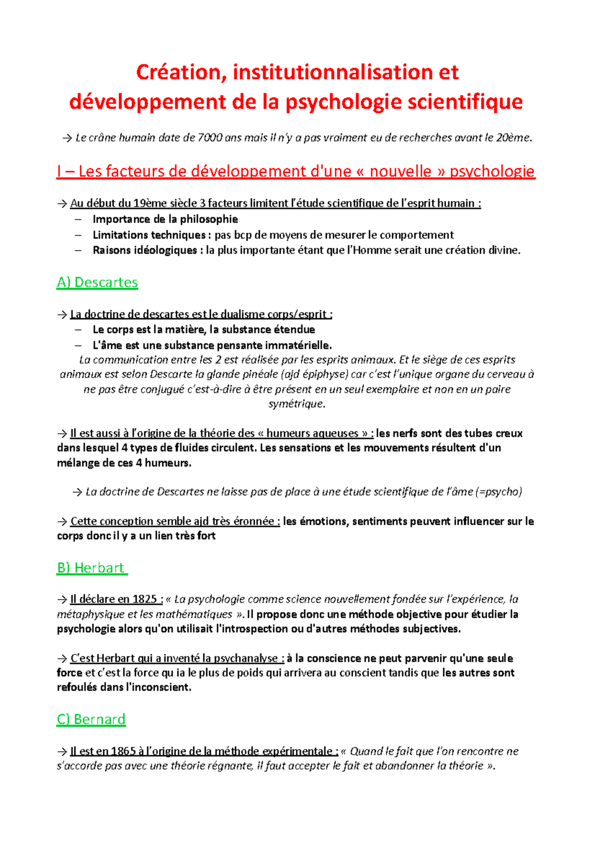 Création, Institutionnalisation Et Dvlpt De La Psycho Scientifique ...