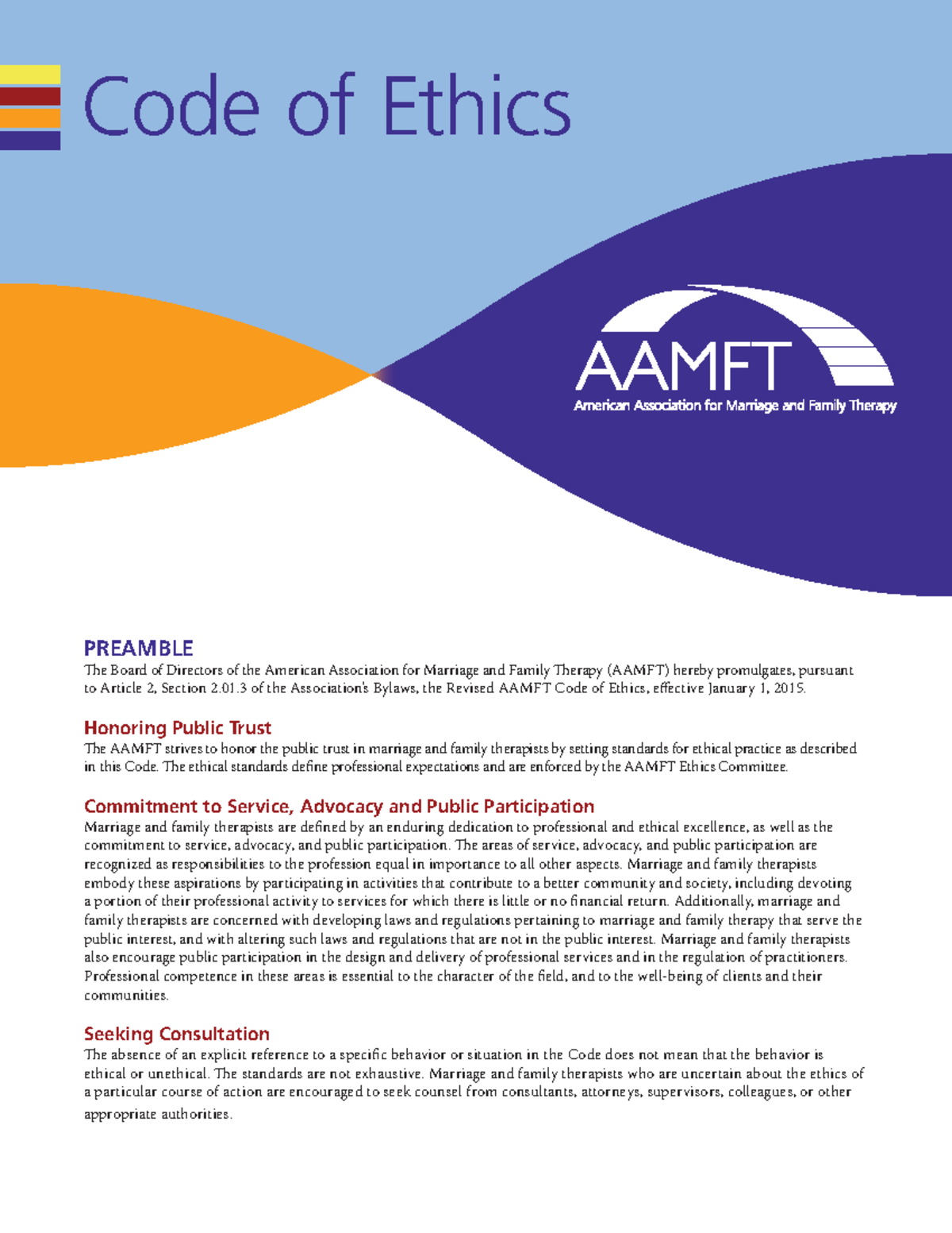 aamft-code-of-ethics-code-of-ethics-preamble-e-board-of-directors-of